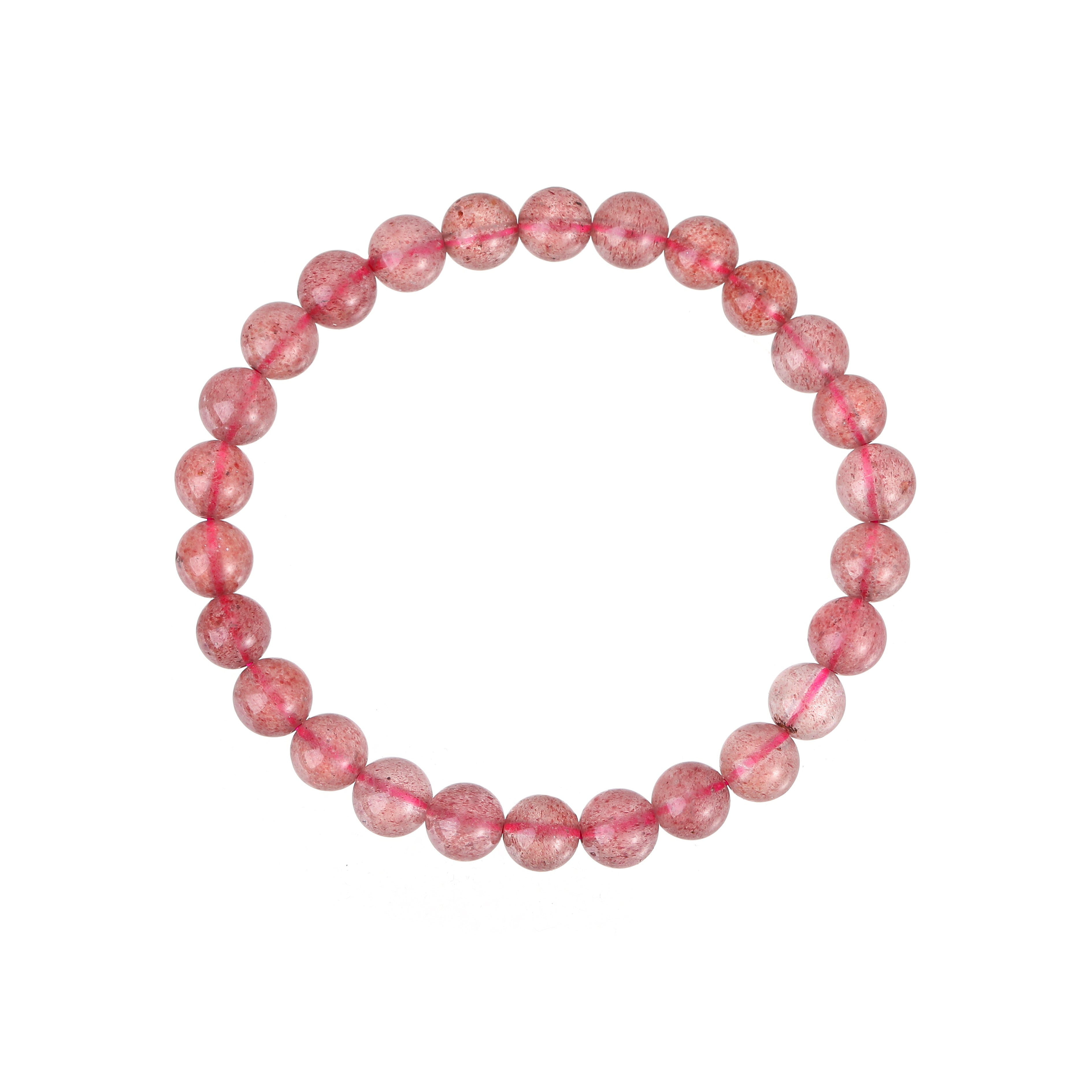 Natural Strawberry Quartz Beaded Bracelet