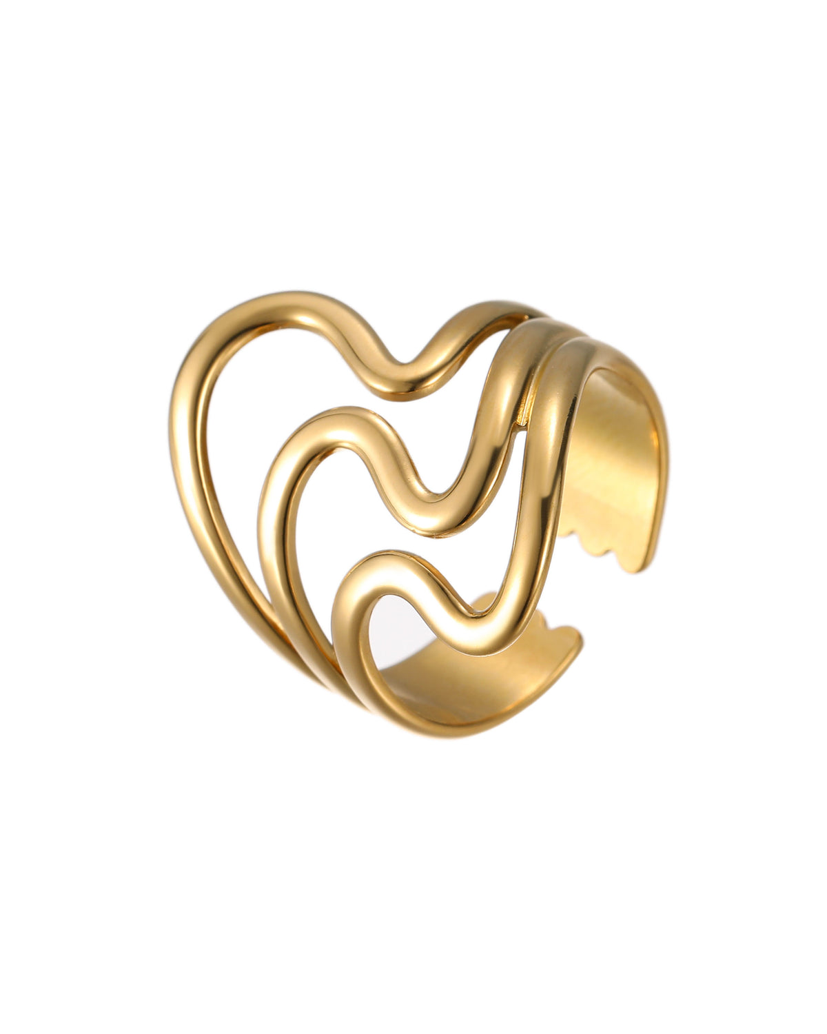 The Tidal Flow Modern Wave Adjustable Gold Ring