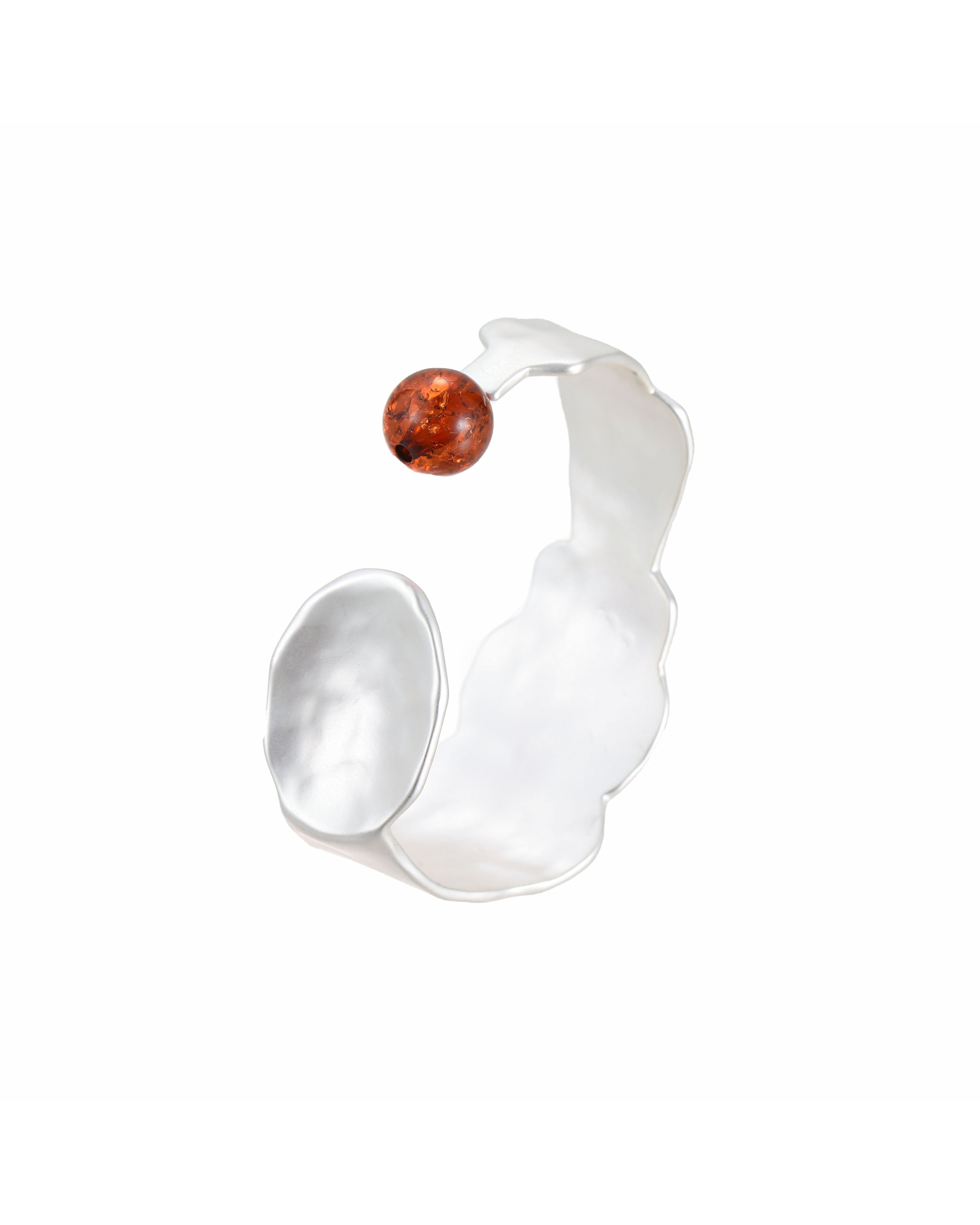 Minimalist Silver-Tone Fluid Bangle Bracelet