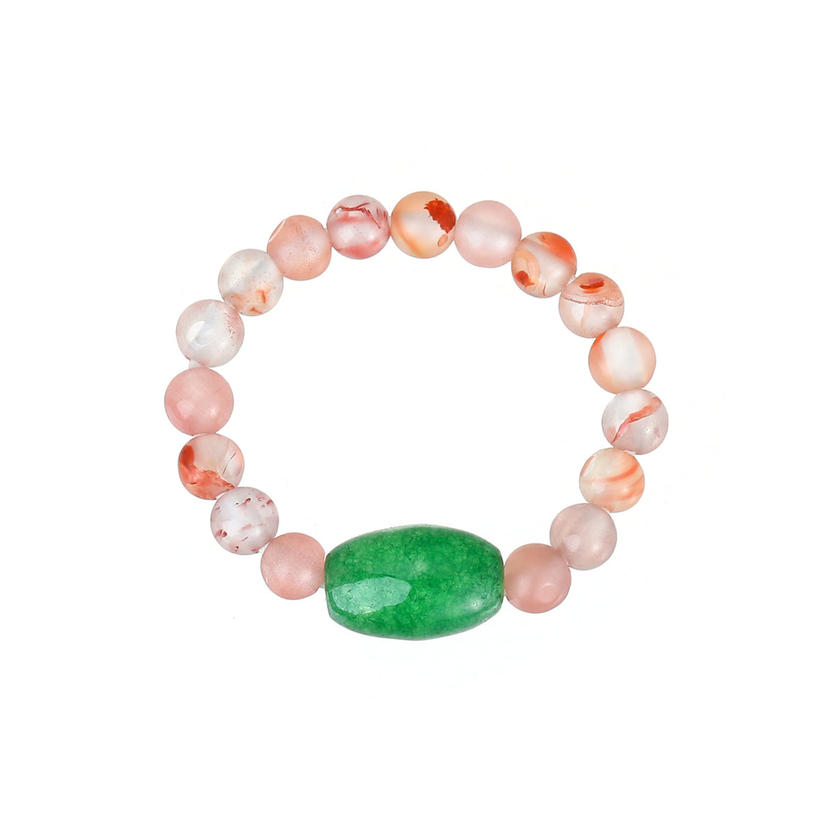 Natural Crystal Jade Beaded Ring
