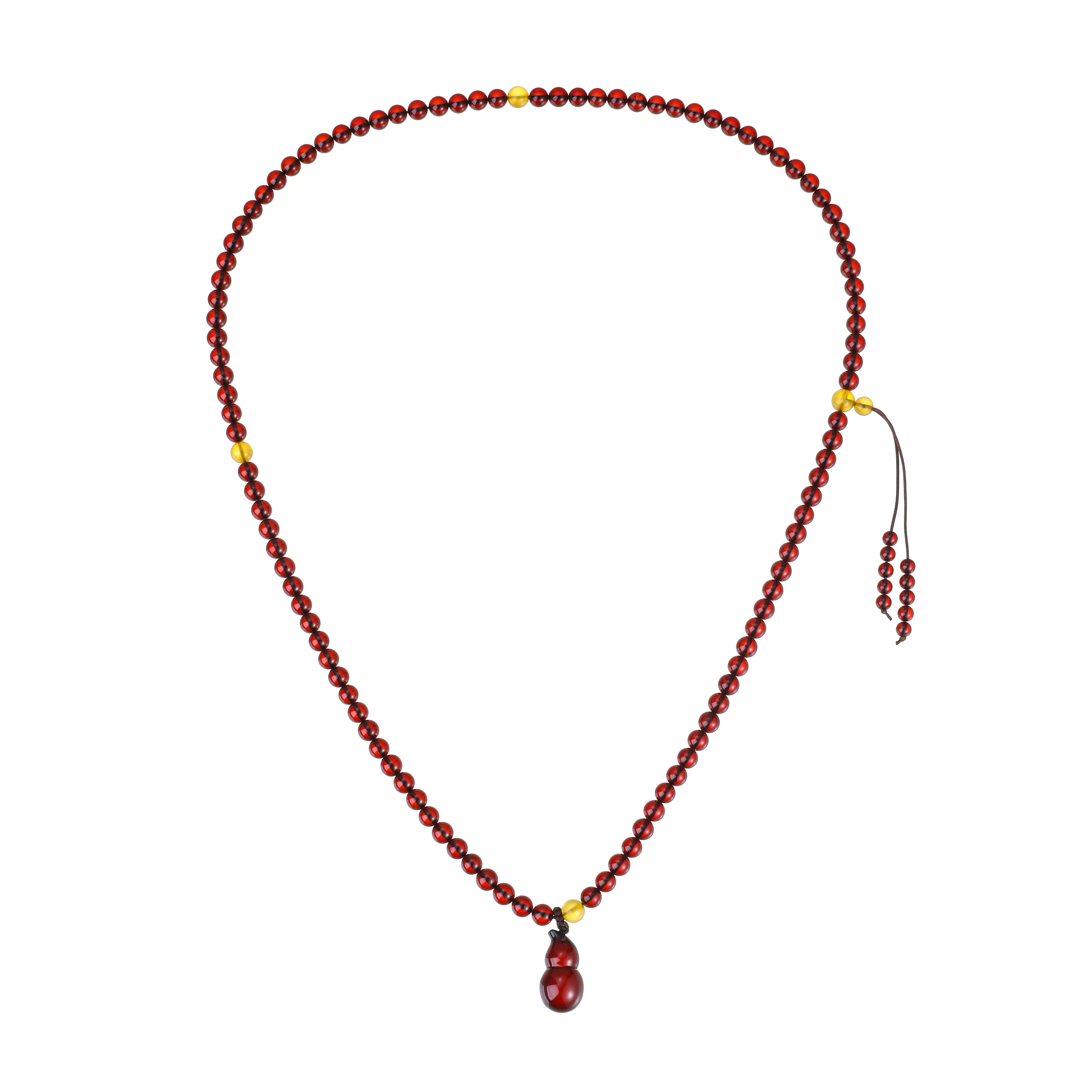 Natural Blood Amber 108 Mala Beads