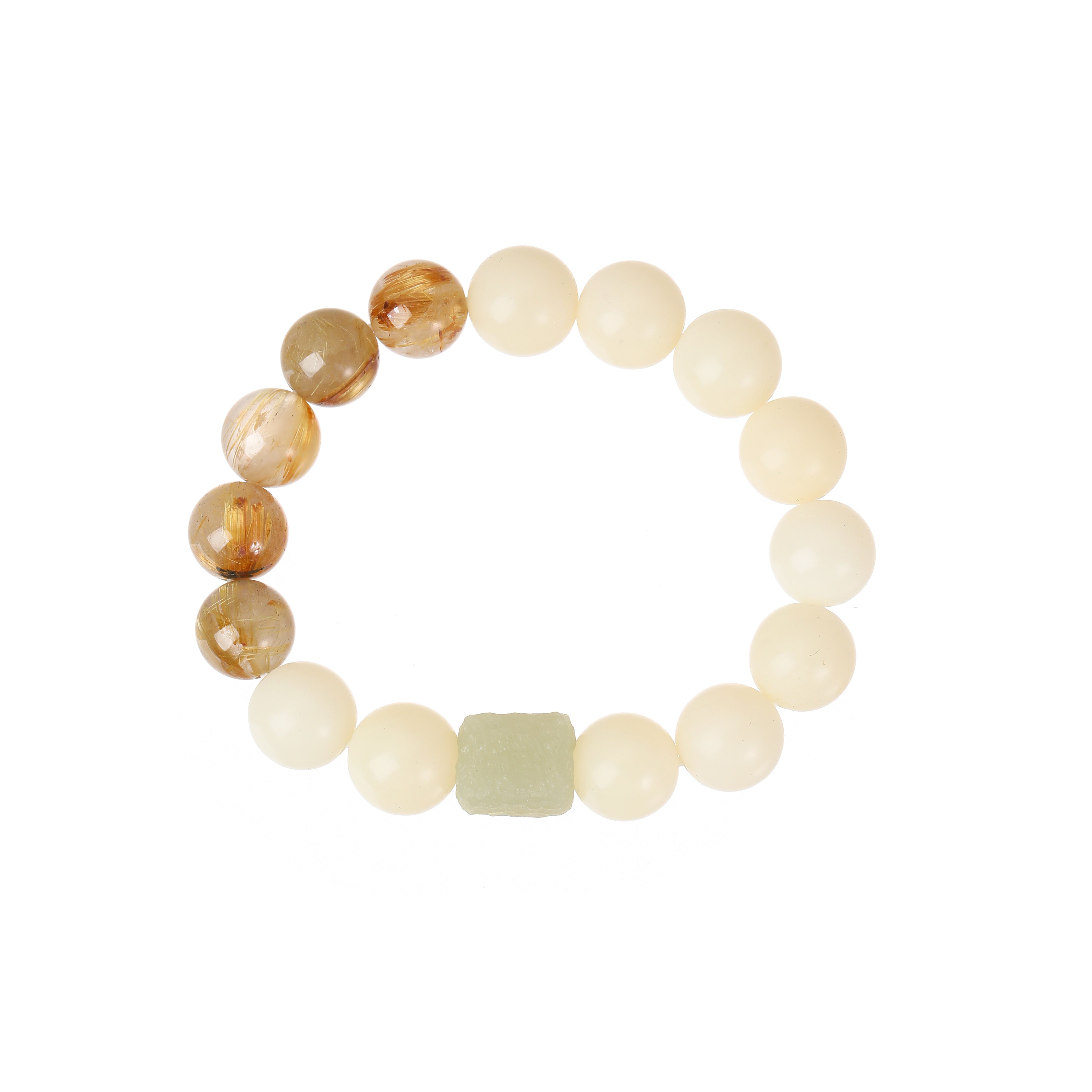 Premium Gold Rutilated Bodhi Seed Bracelet