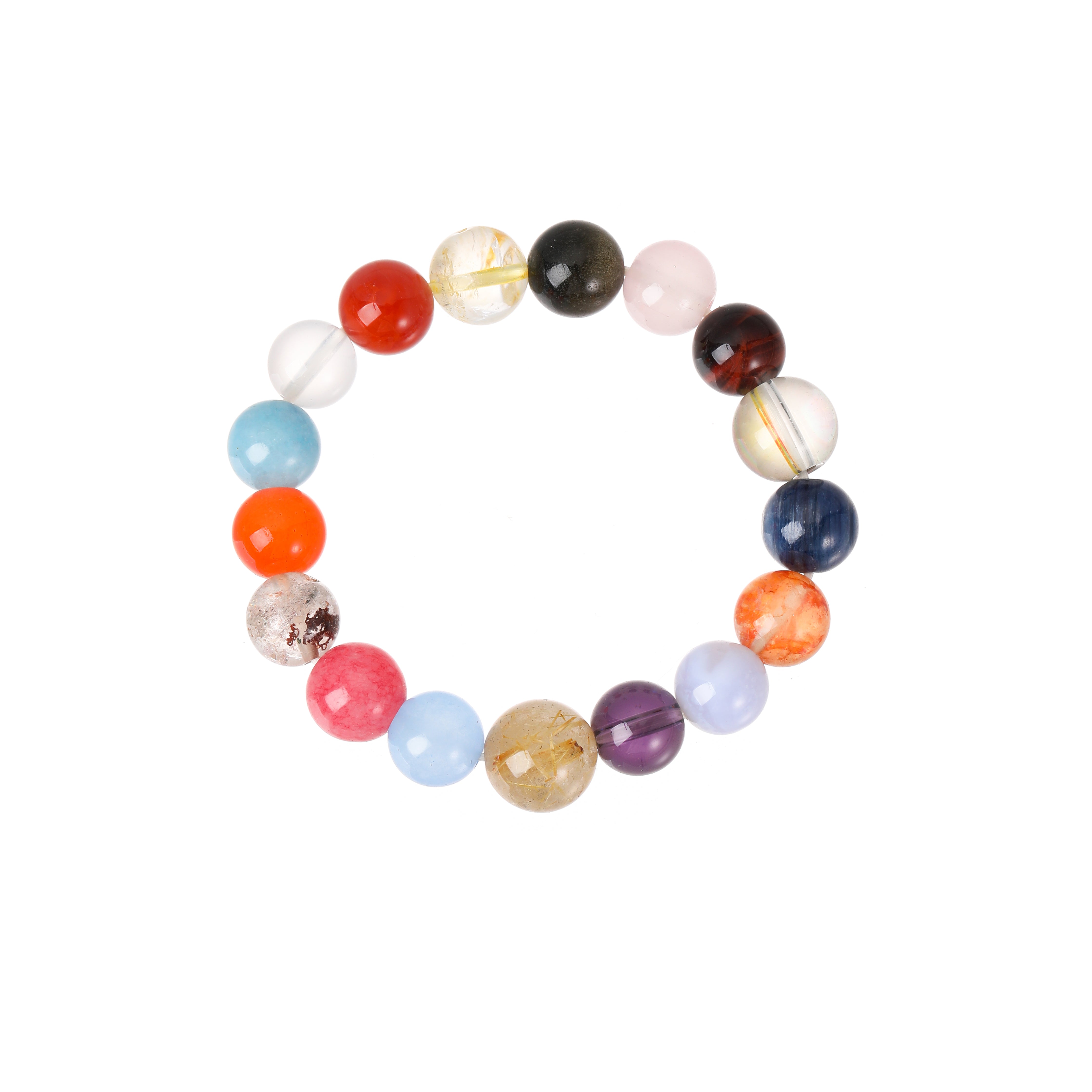 Multi-Gemstone Rainbow Beads Bracelet