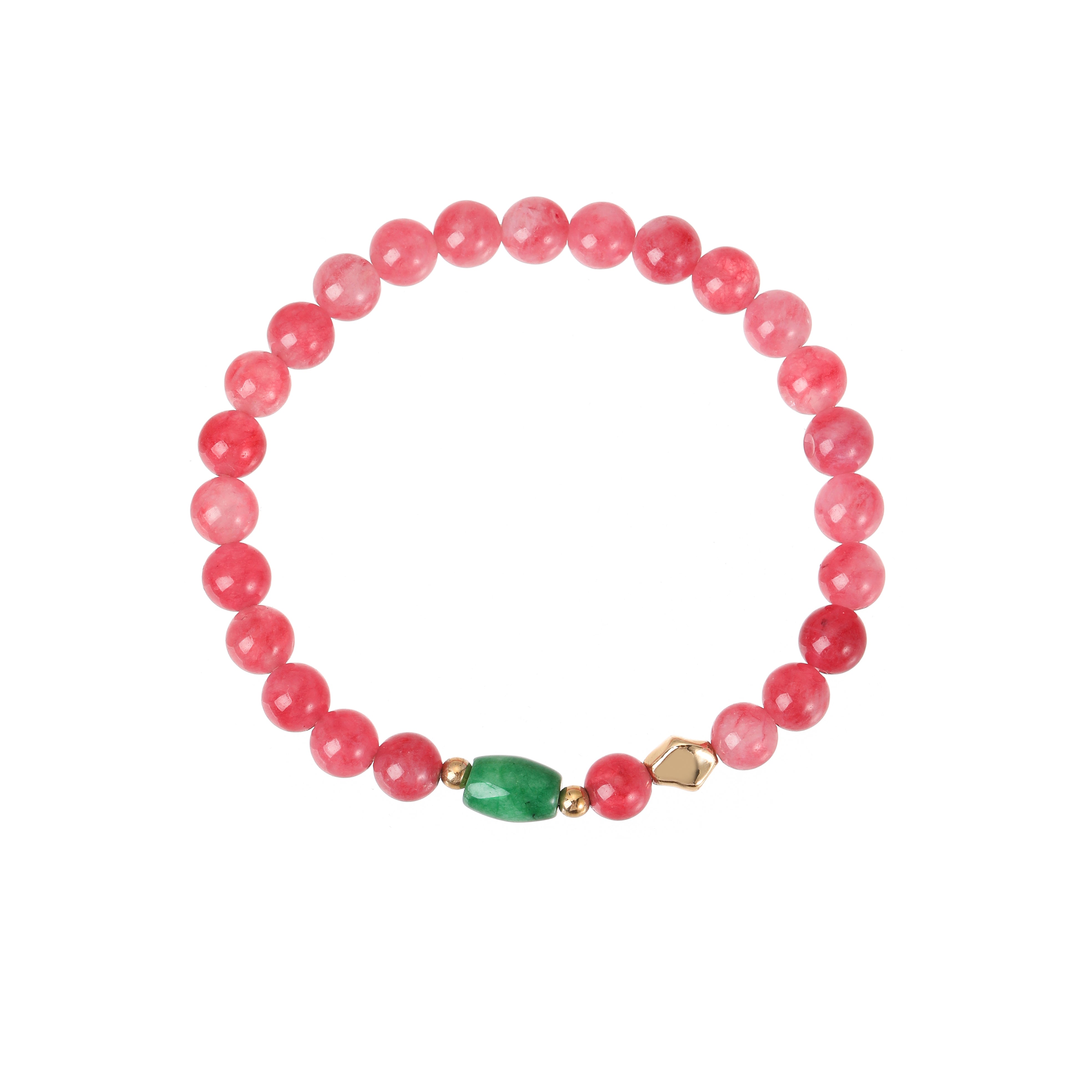 Natural Strawberry Quartz & Jasper Bracelet