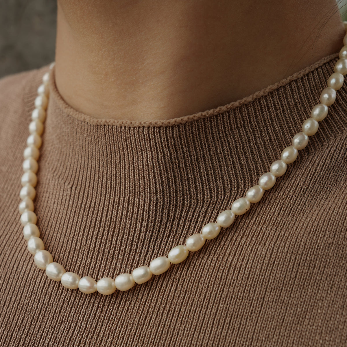 Rice Grain Freshwater Pearl Clavicle Necklace