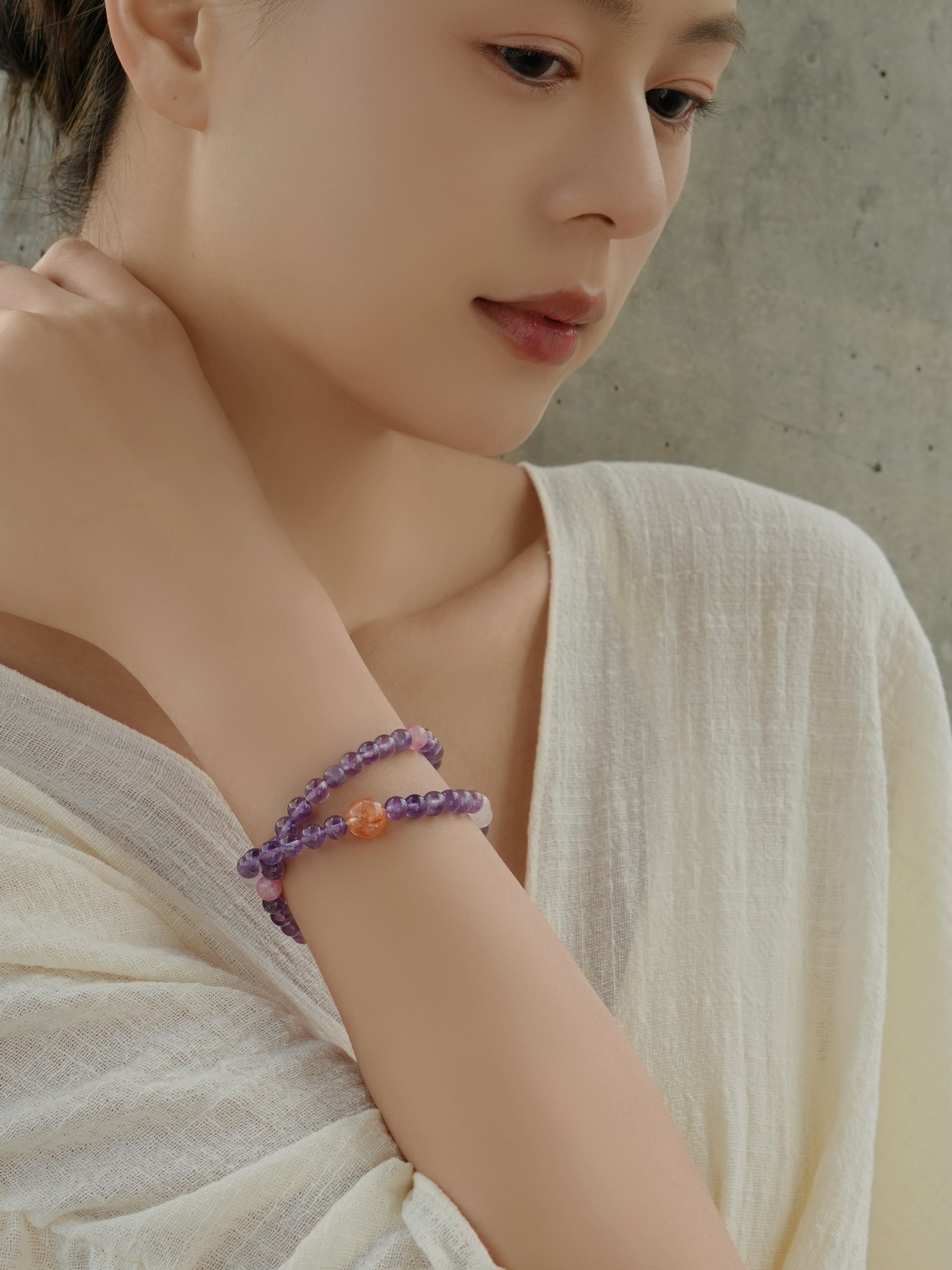 Multi-Layer Natural Amethyst Bracelet