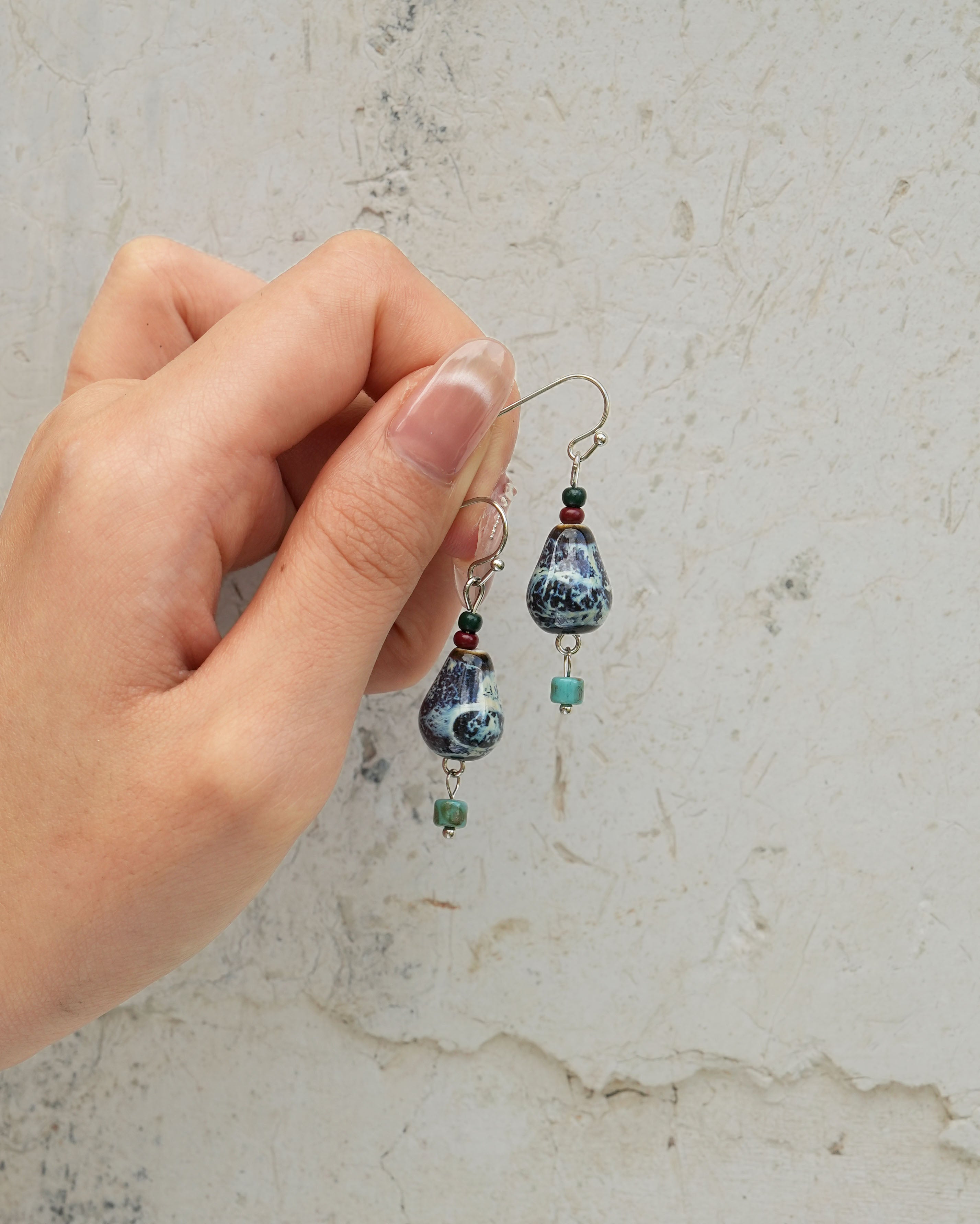 Kiln Artistry Ceramic Gourd Drop Earrings