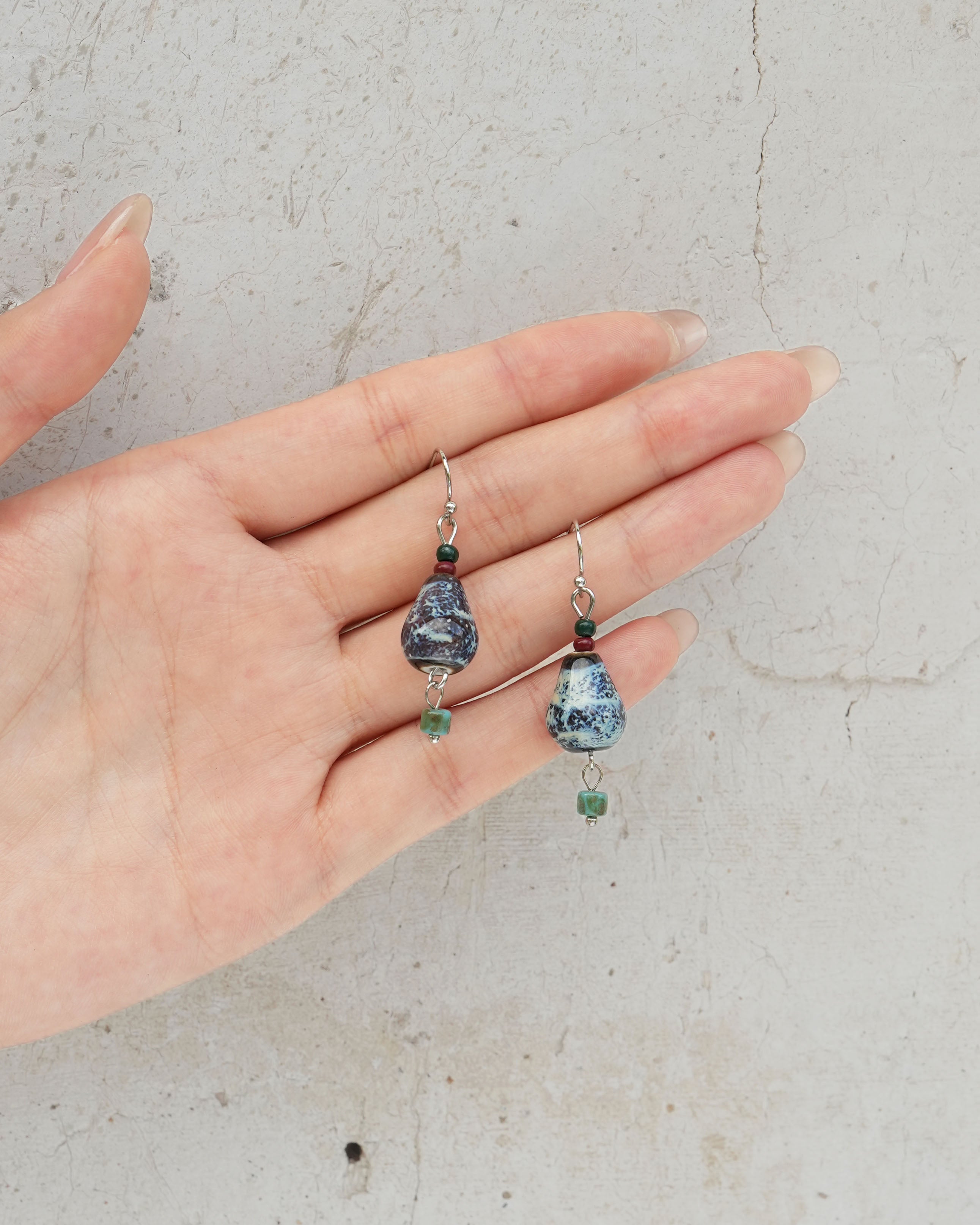 Kiln Artistry Ceramic Gourd Drop Earrings