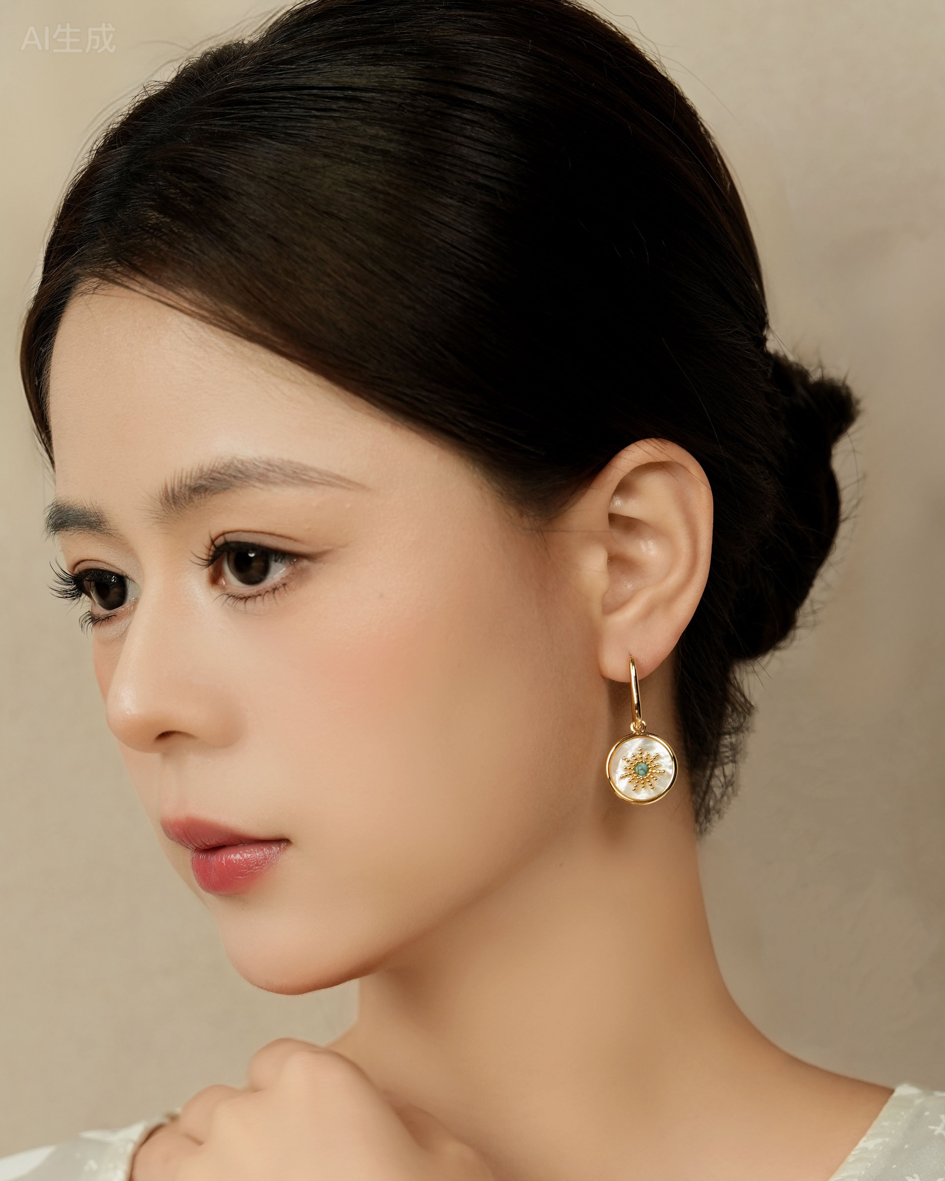 Ocean Glow Drop Hoop Earrings