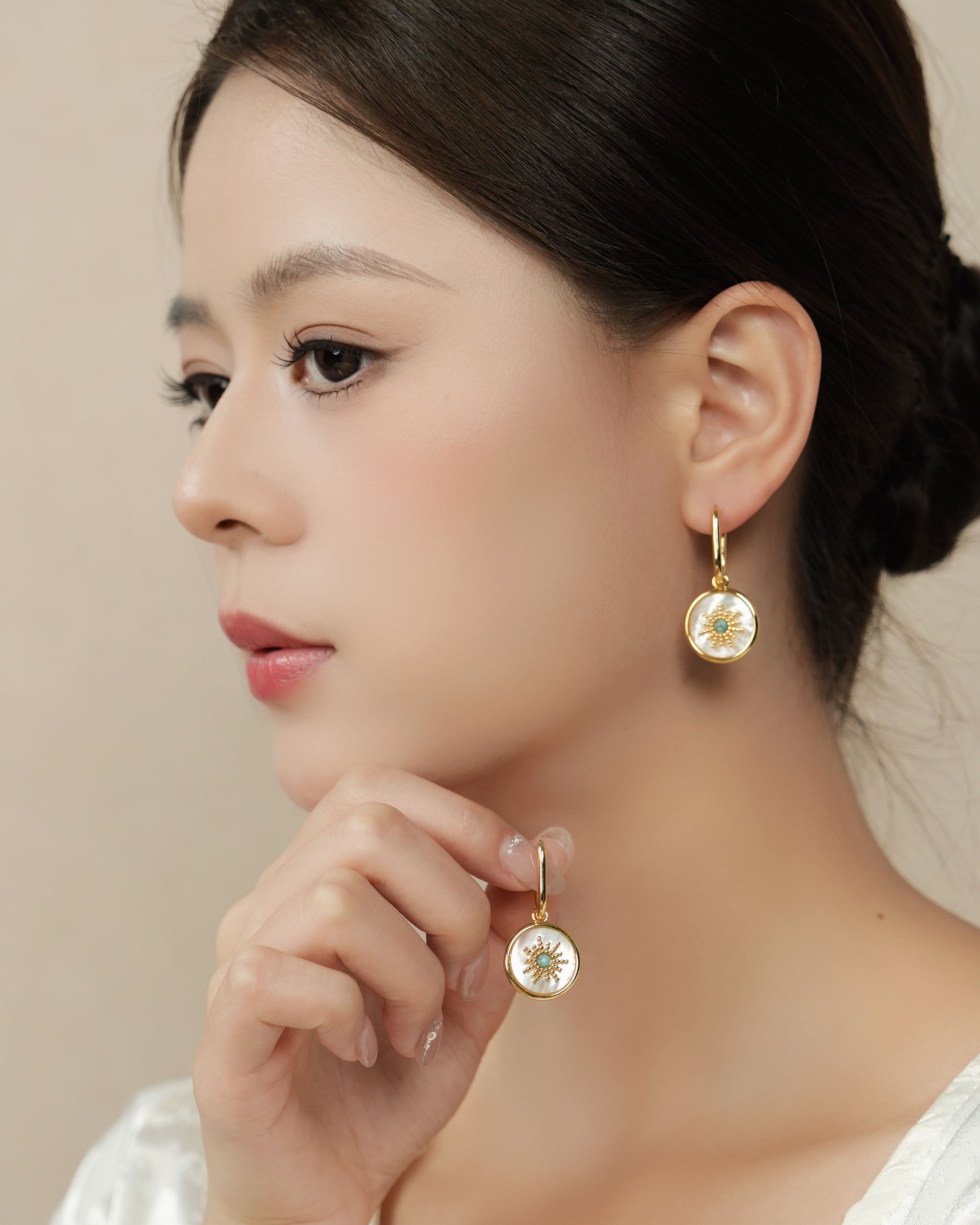 Ocean Glow Drop Hoop Earrings