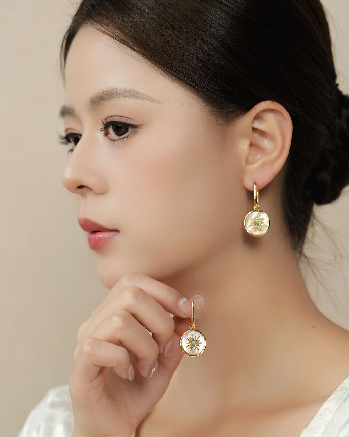 Ocean Glow Drop Hoop Earrings