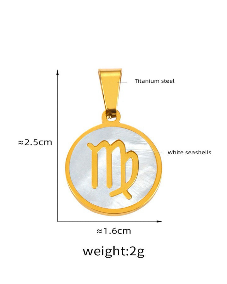 Virgo Zodiac Mother of Pearl Charm