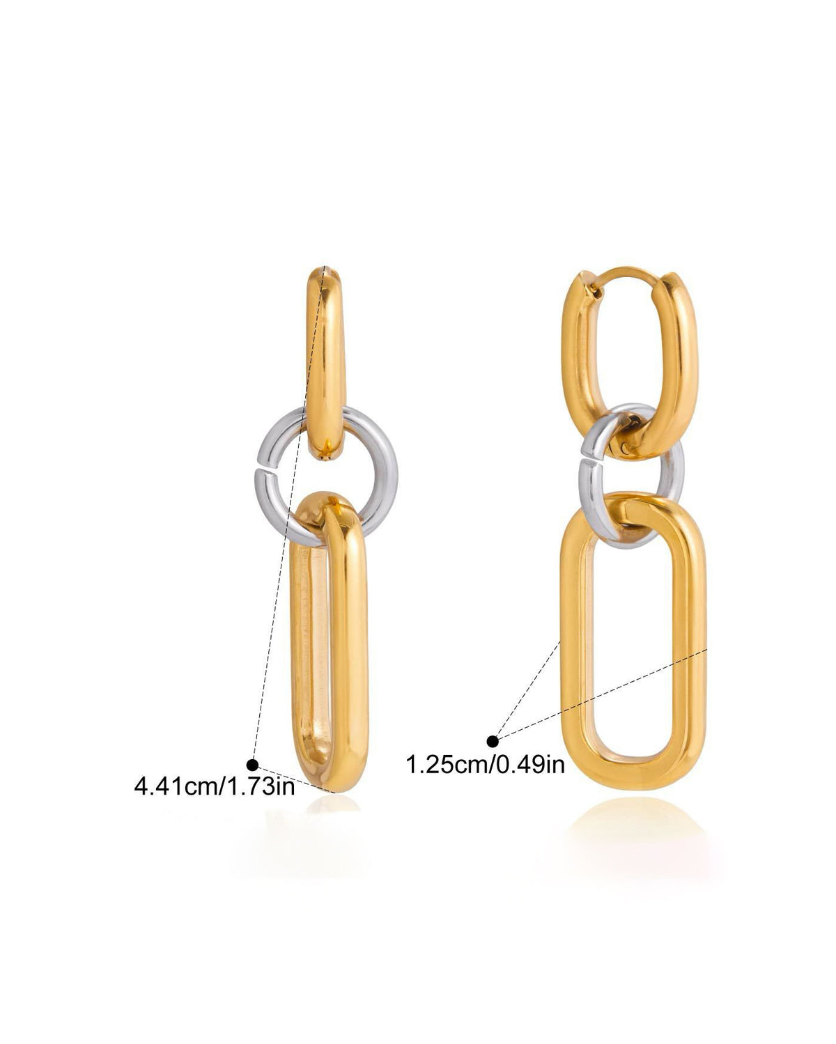 Two-Tone U-Shaped Earrings