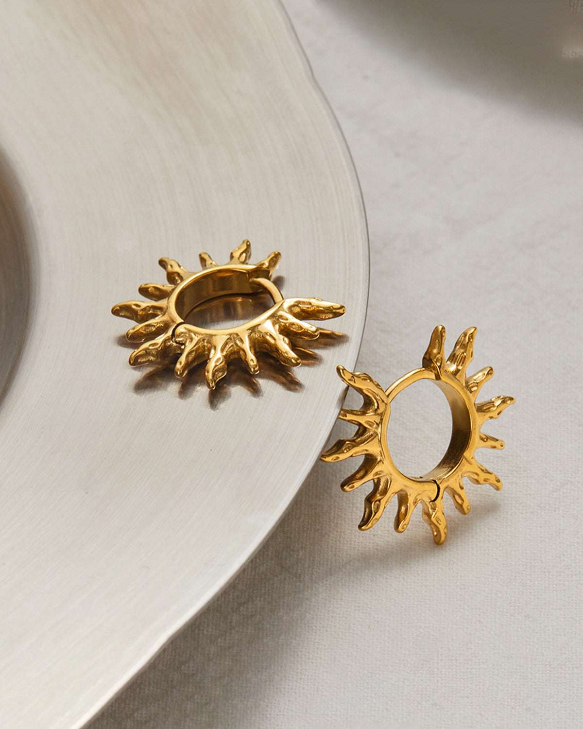 Sun Ray Huggie Hoop Earrings