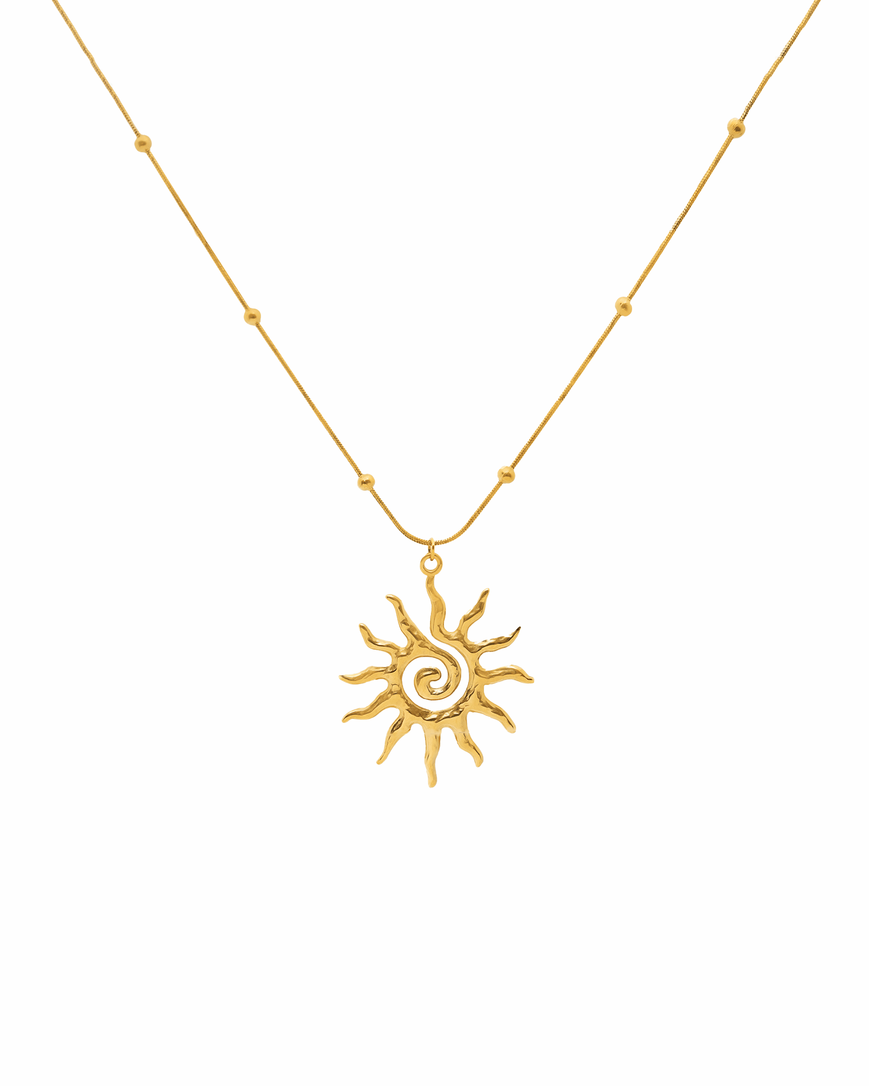 solar spiral necklace gold spiral pendant