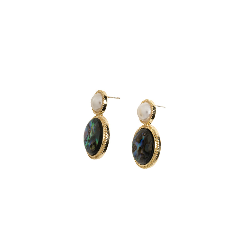 Subang Mutiara Abalone Berwarna Asli