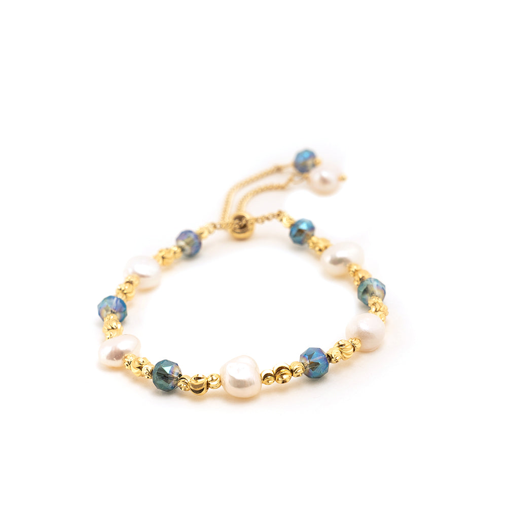Gelang Tarik Keluar Kristal Mutiara Baroque
