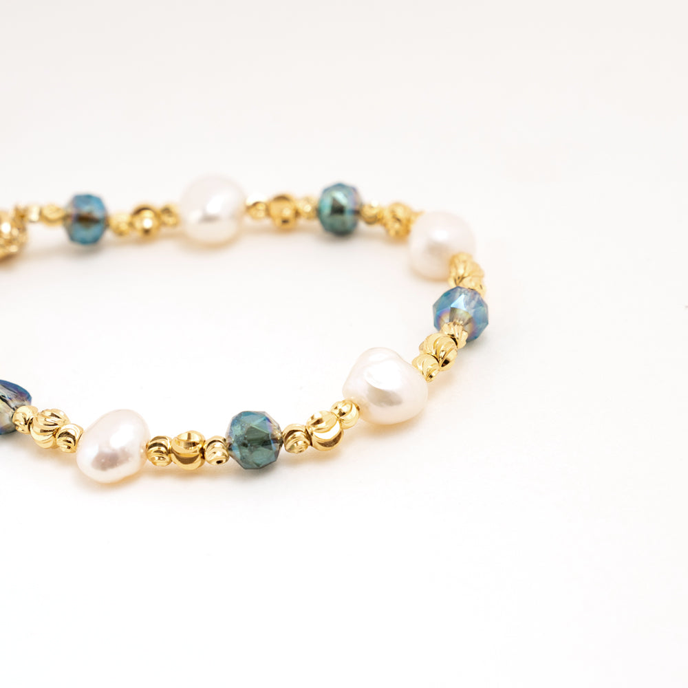 Gelang Tarik Keluar Kristal Mutiara Baroque