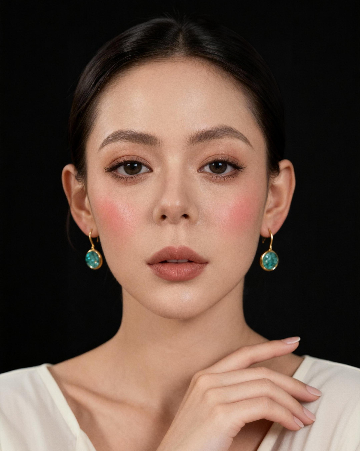 Vintage Enamel Crackle Drop Earrings