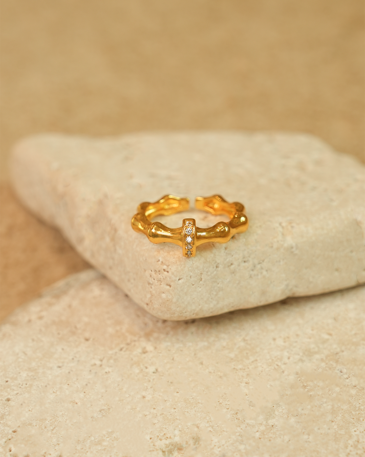 Sparkle Bamboo Opening Ring