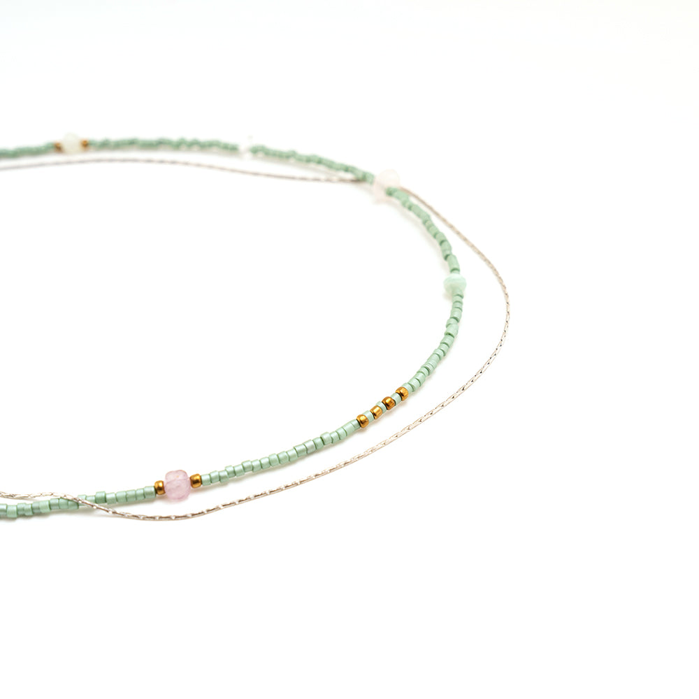 Niche Design Mint Green Double-layer Necklace