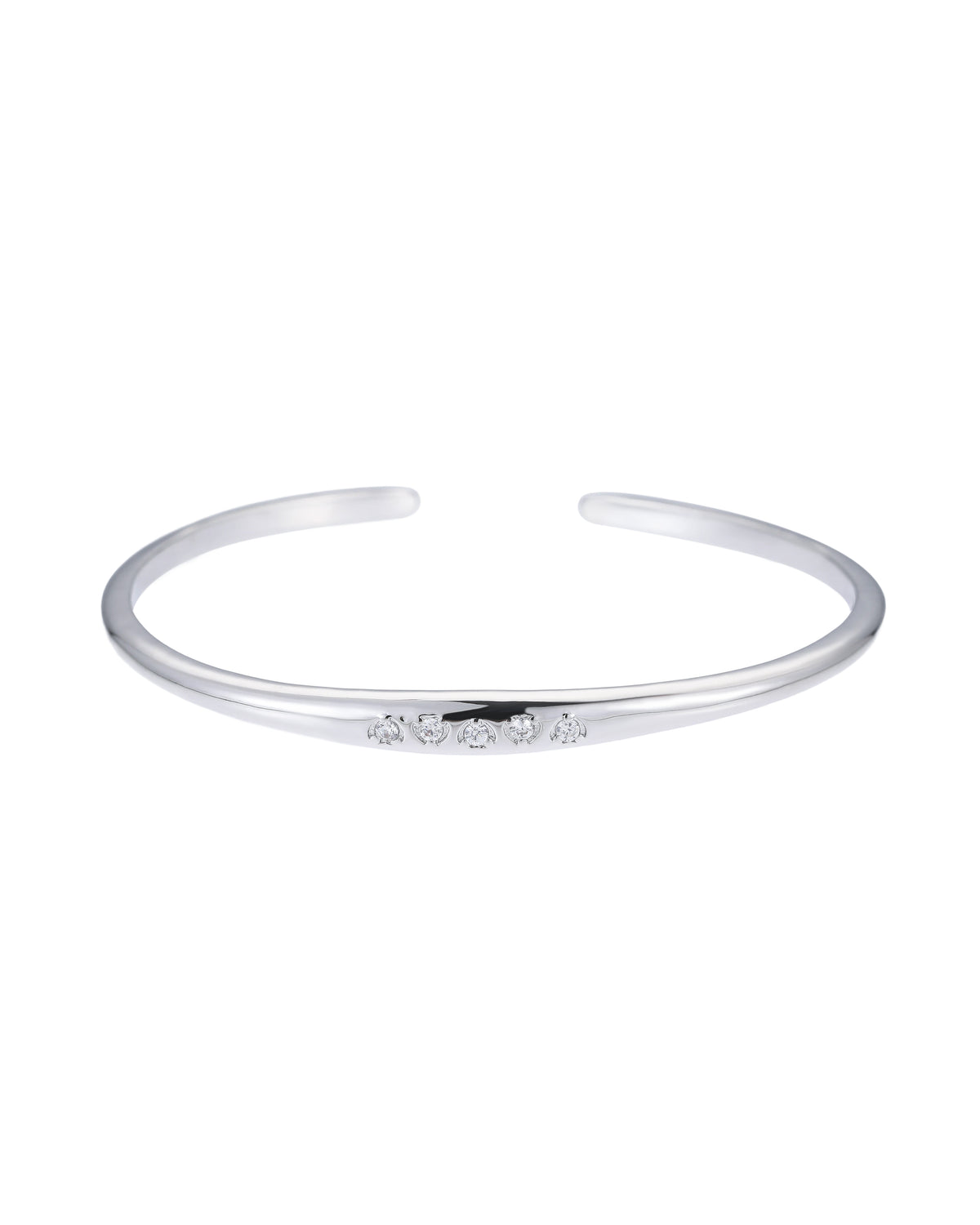 Heart Cuff Bangle in Silver