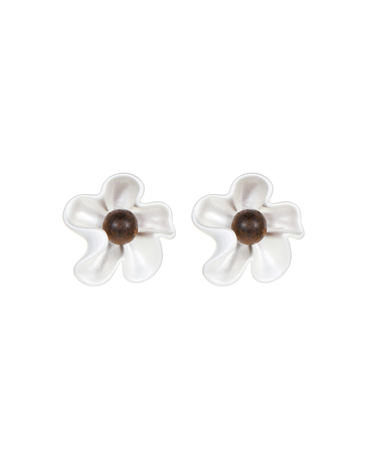 Tiger's Eye Flower Stud Earrings