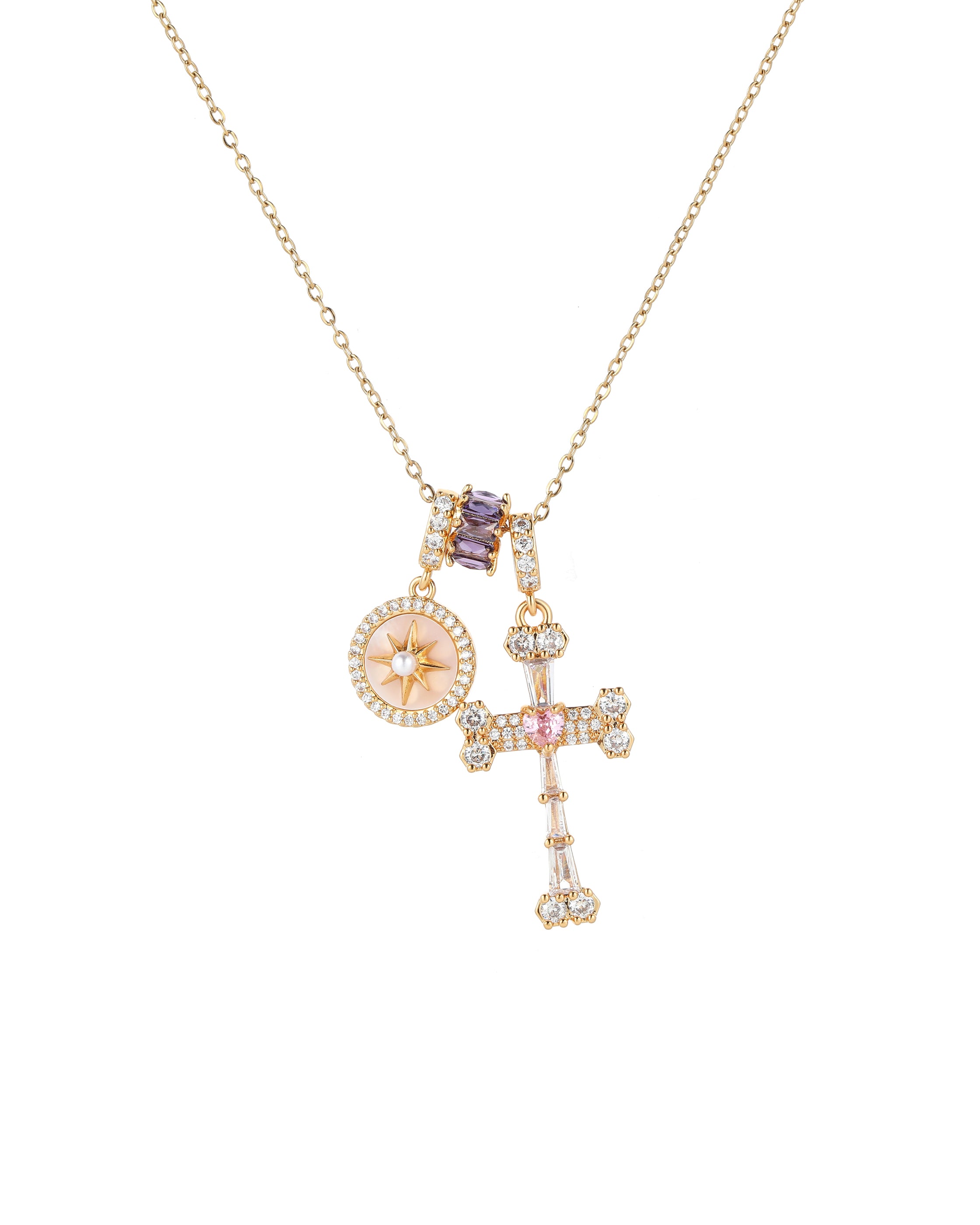 Pearl Cross Pandent Necklace