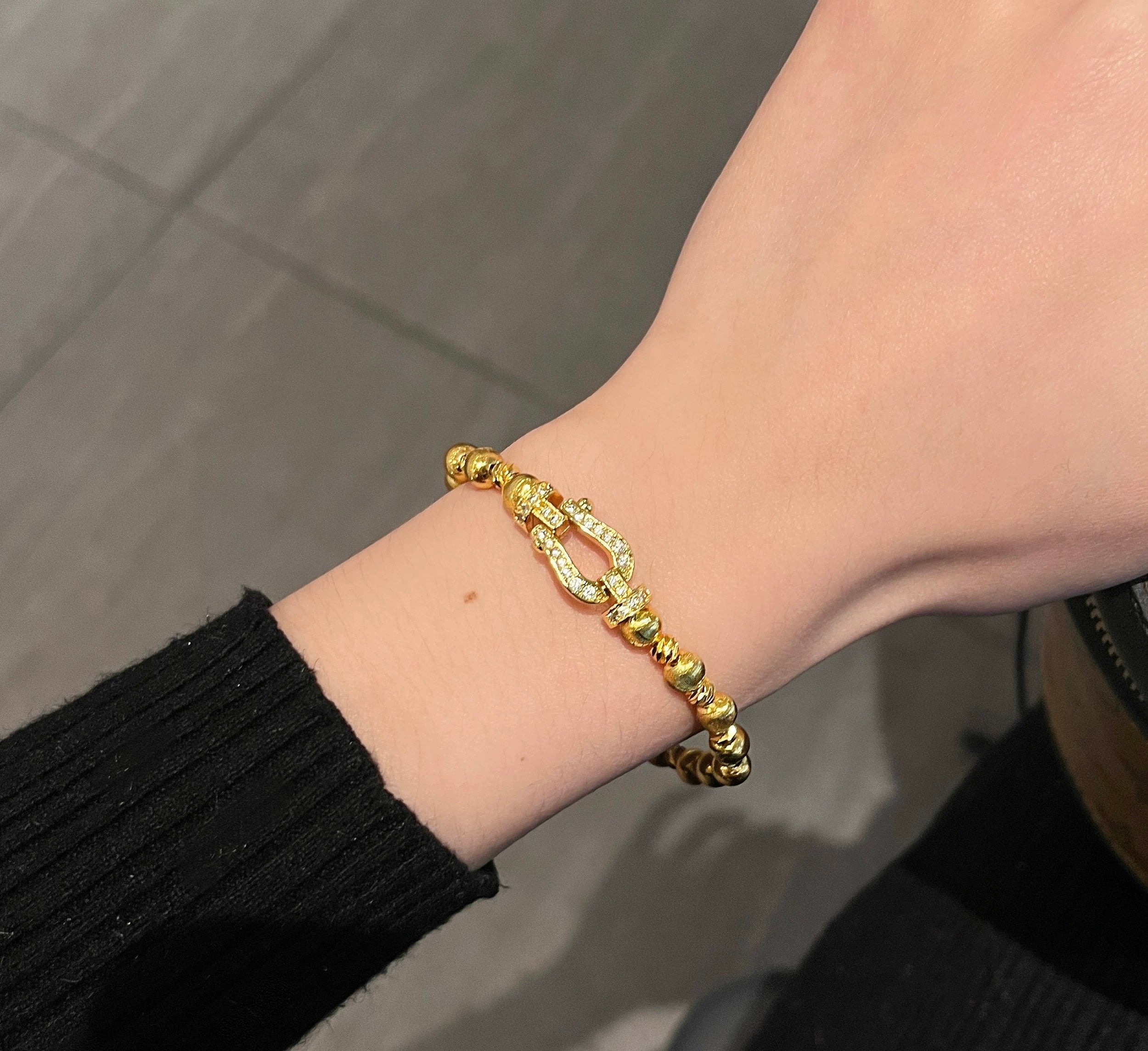 Golden Horseshoe Beaded Bracelet