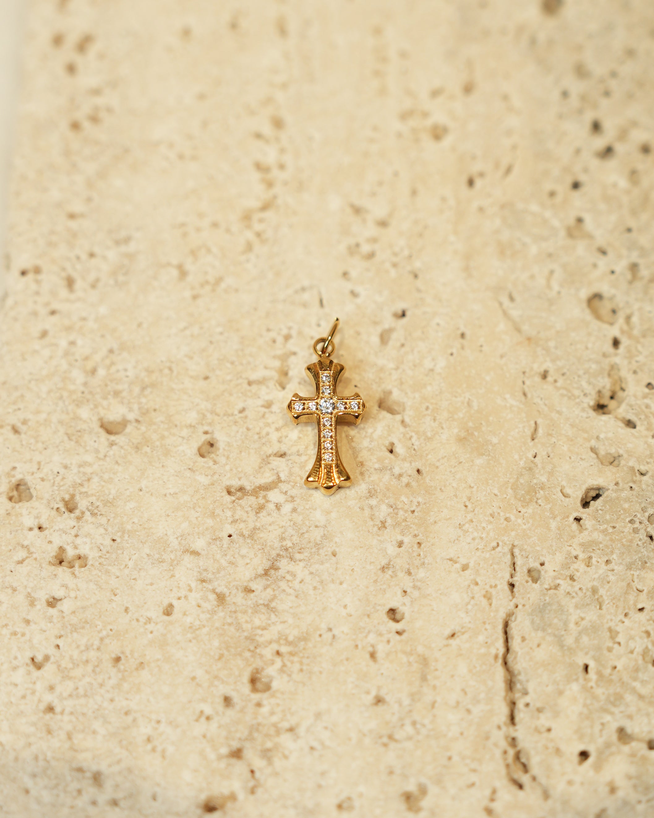 Gothic Zircon Cross Pendant