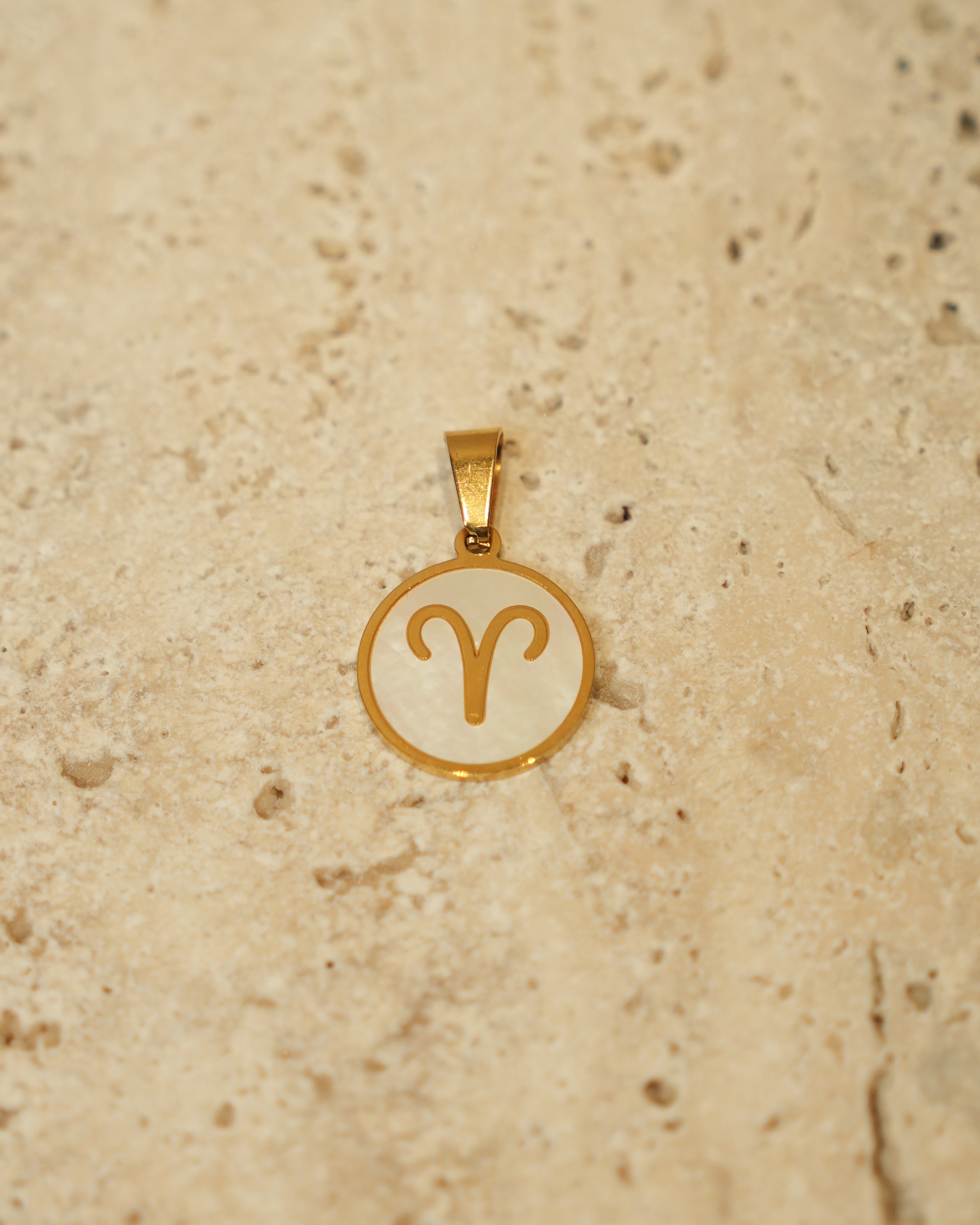 Aries Zodiac Mother of Pearl Charm