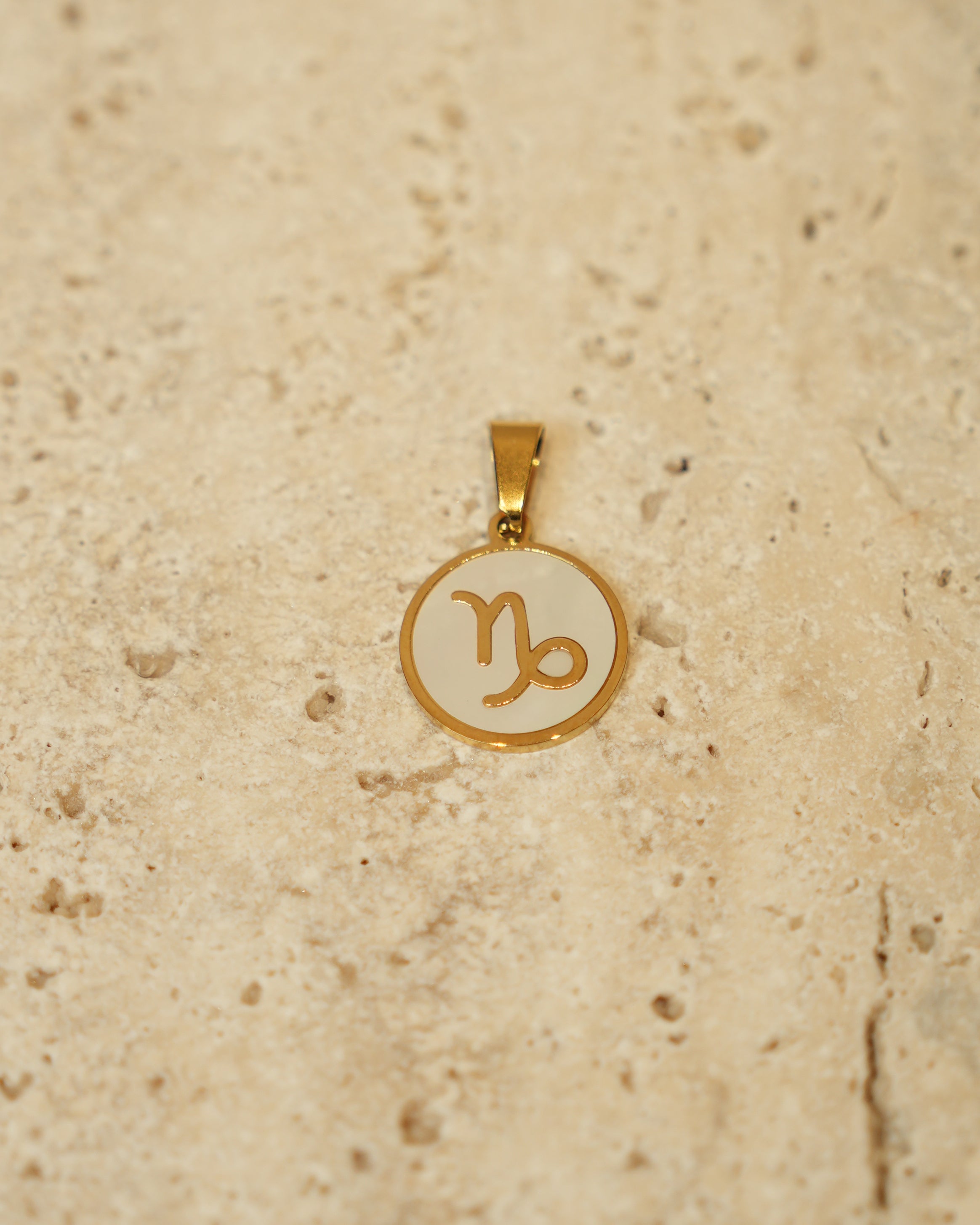 Capricorn Zodiac Mother of Pearl Charm