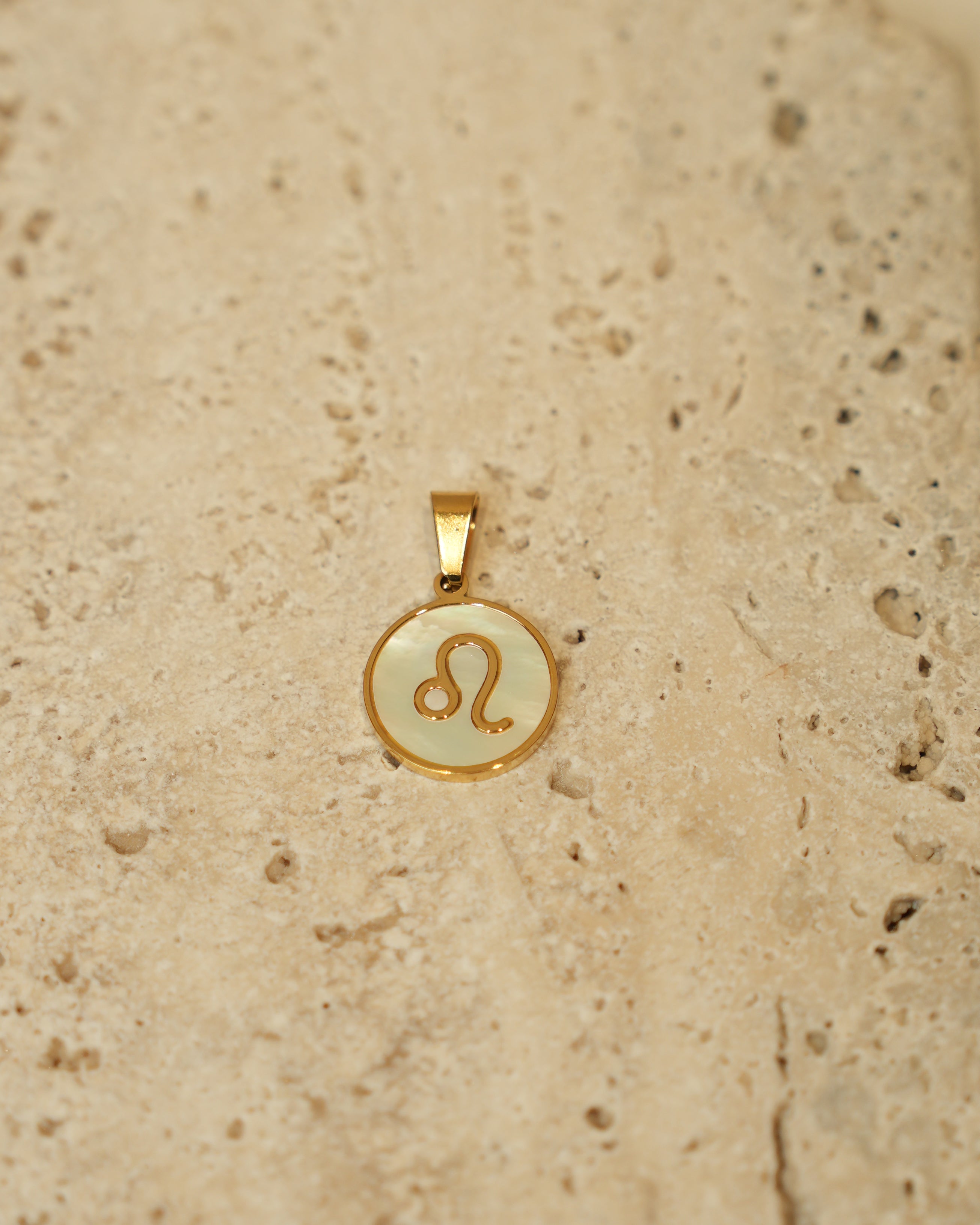 Leo Zodiac Mother of Pearl Charm