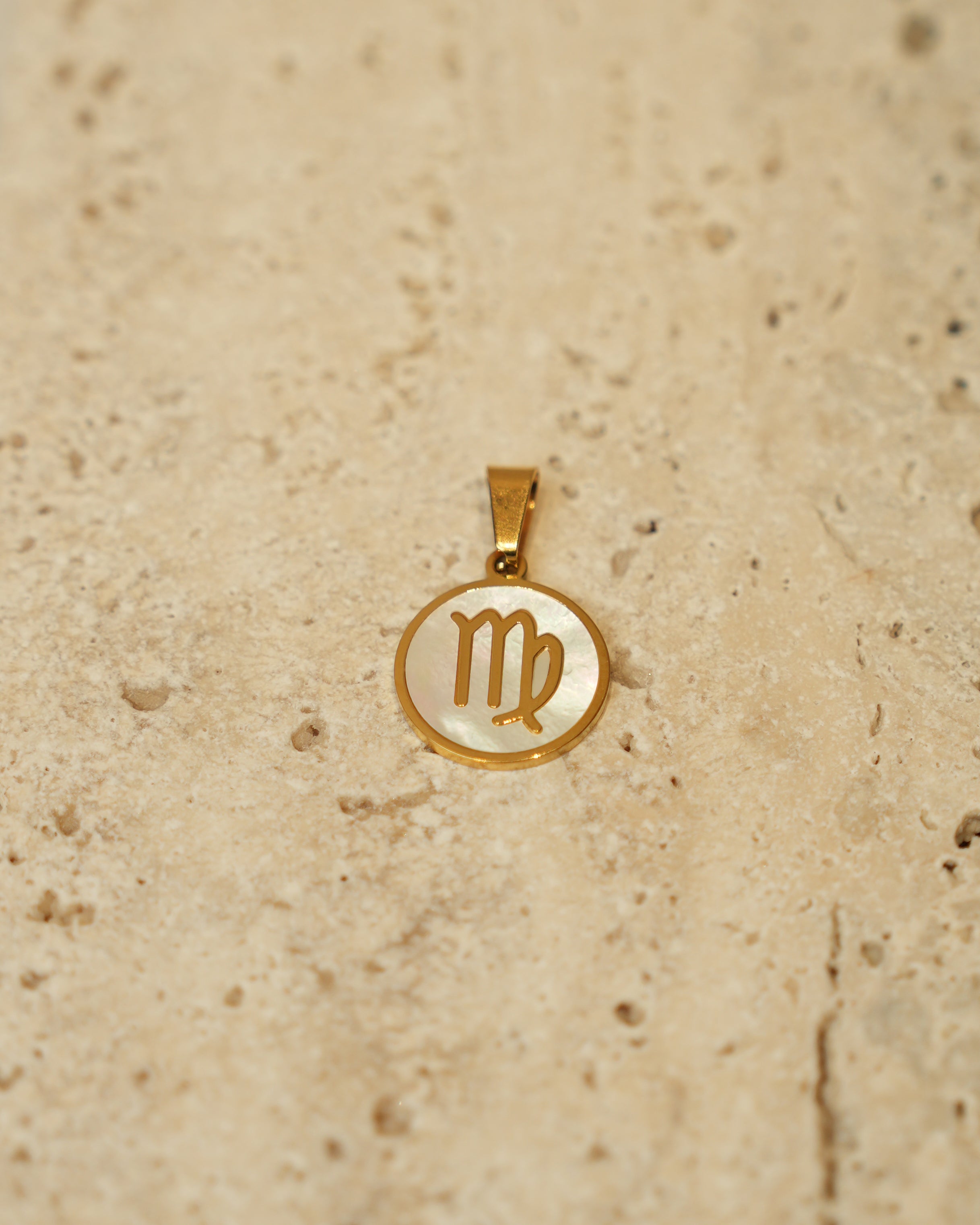 Virgo Zodiac Mother of Pearl Charm
