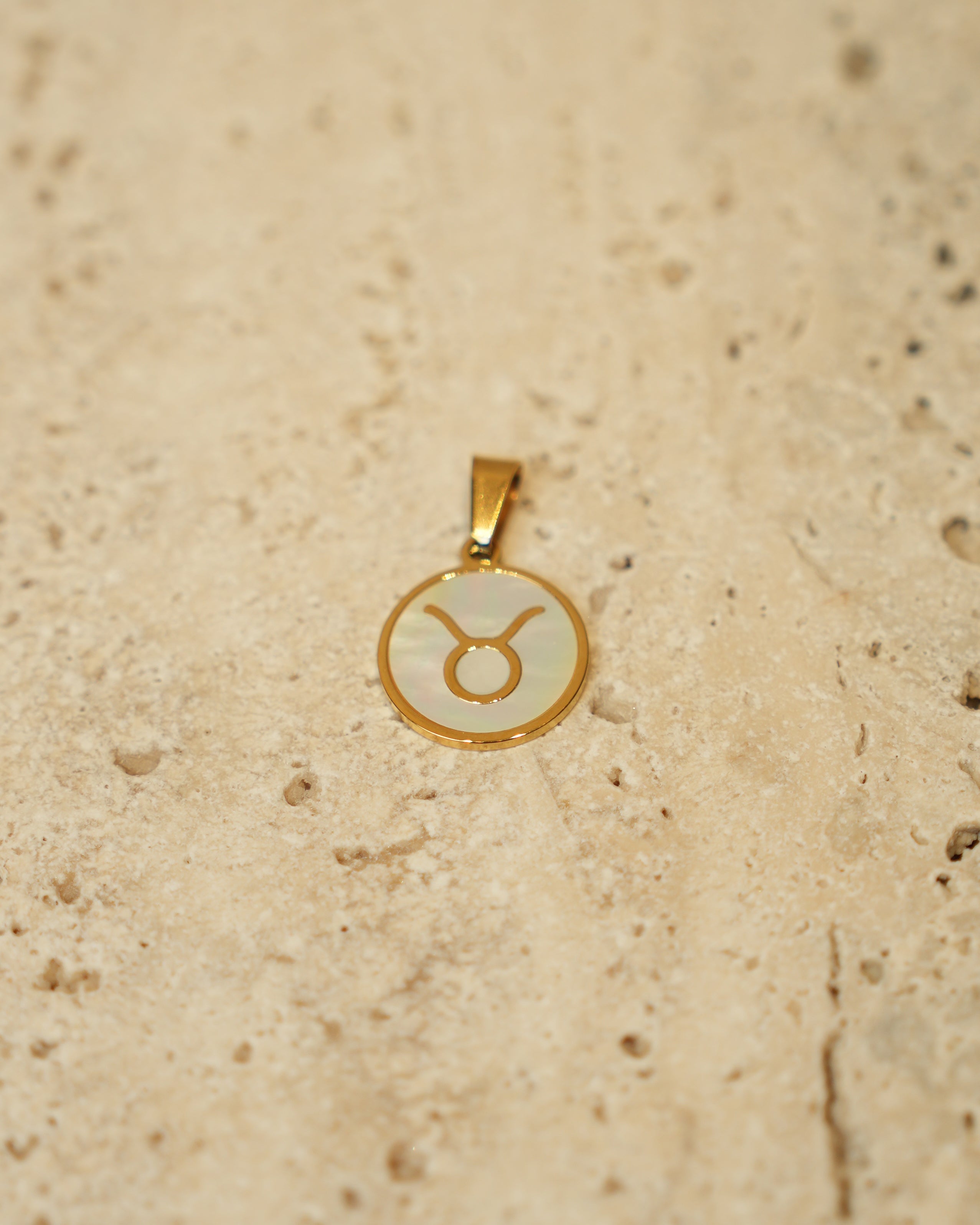 Taurus Zodiac Mother of Pearl Charm