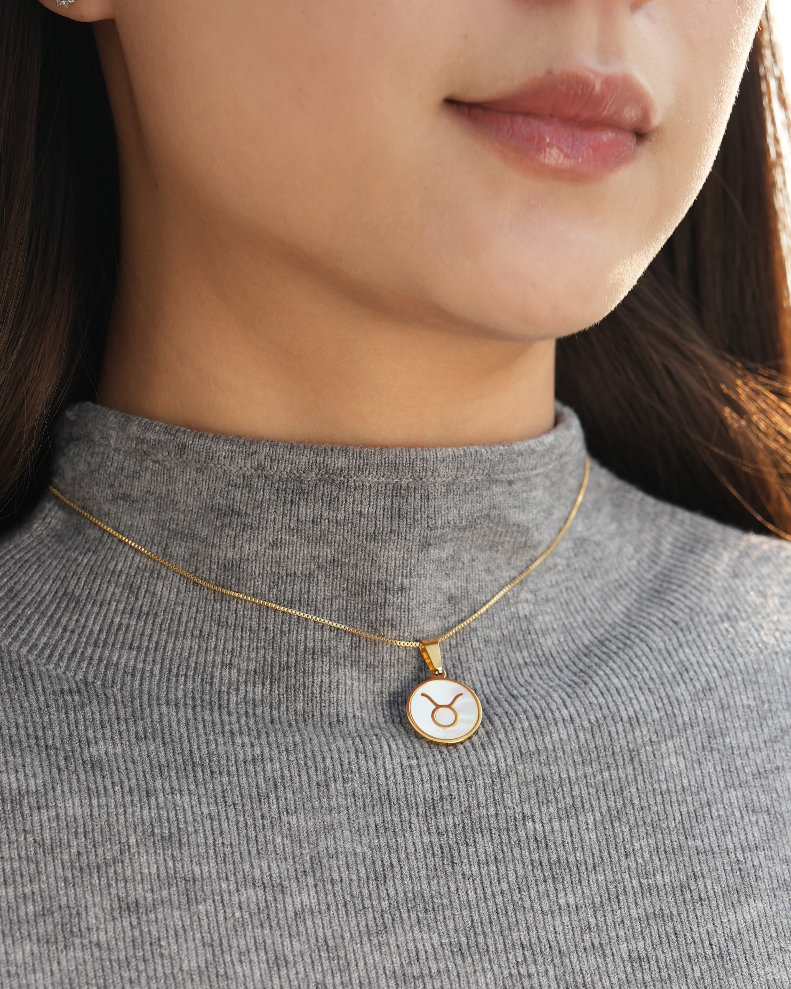 Taurus Zodiac Mother of Pearl Charm
