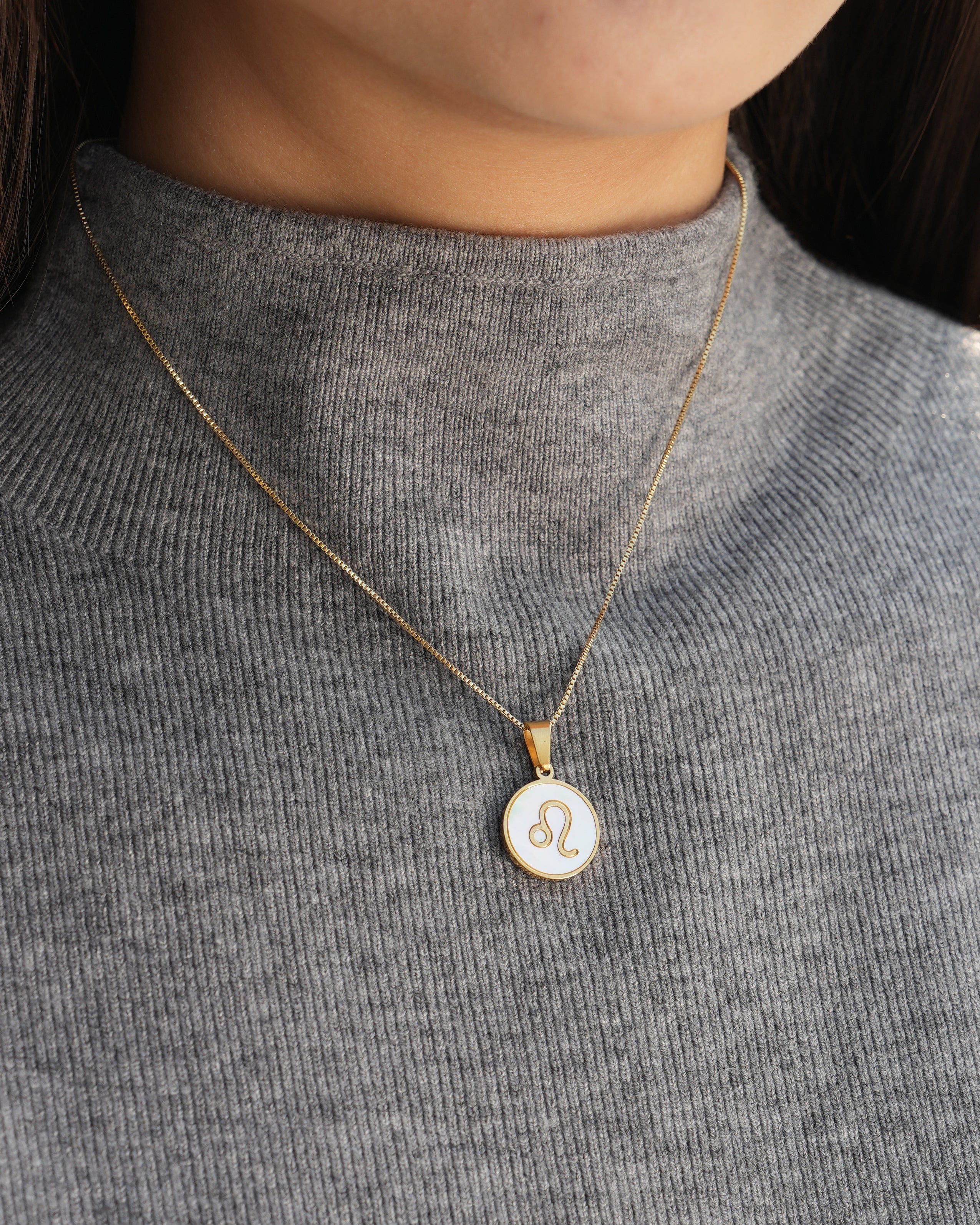 Leo Zodiac Mother of Pearl Charm