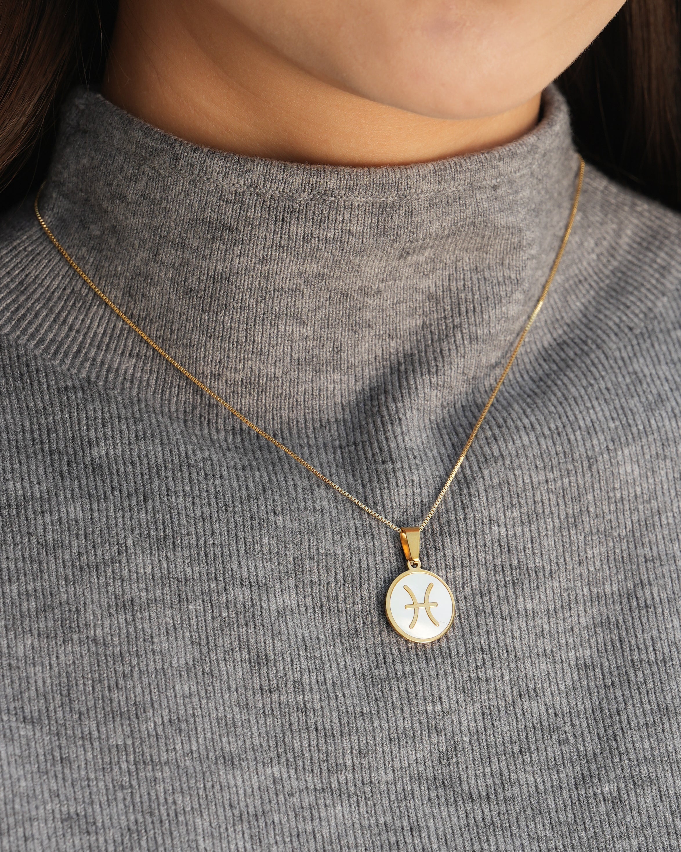 Pisces Zodiac Mother of Pearl Charm