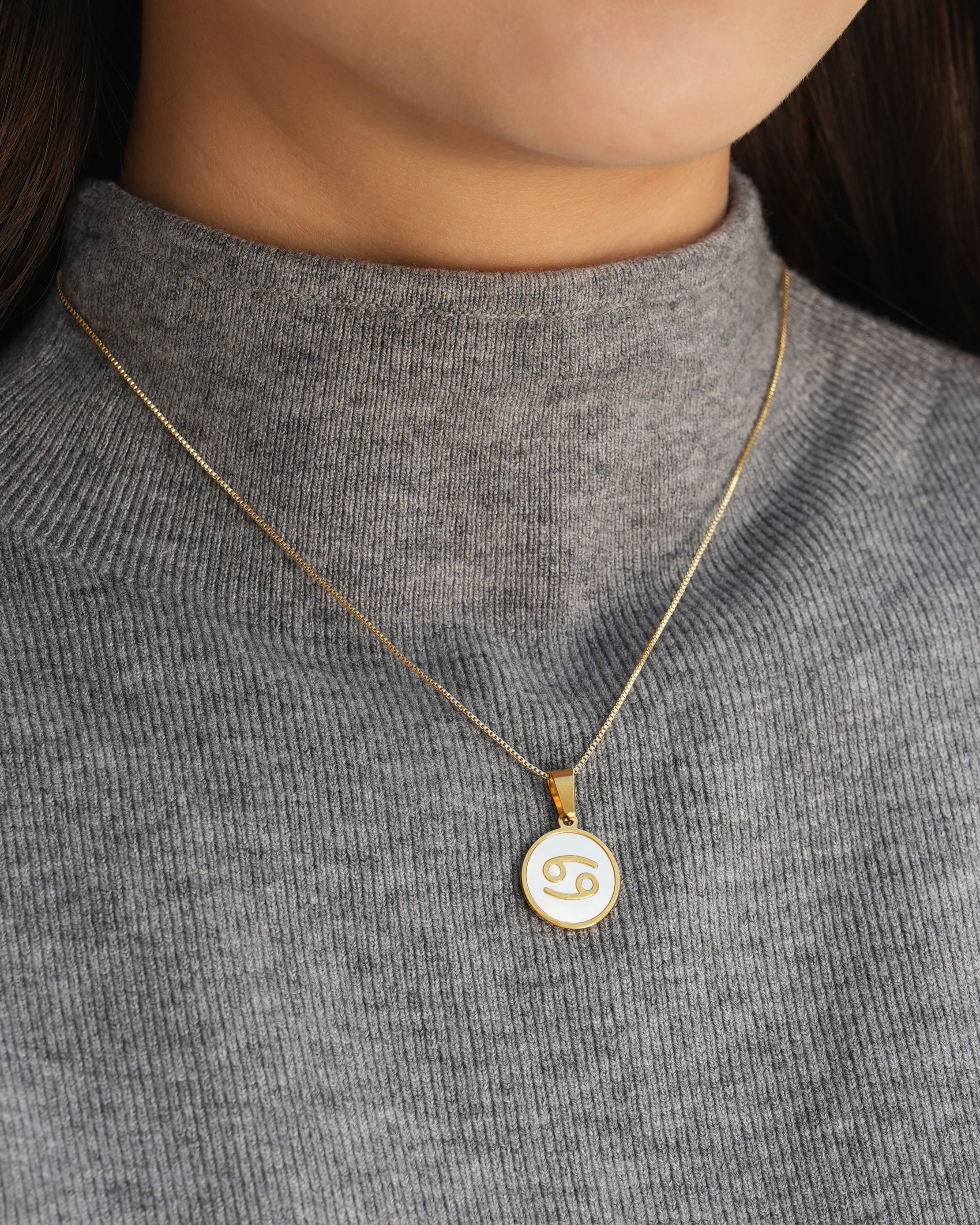 Cancer Zodiac Mother of Pearl Charm