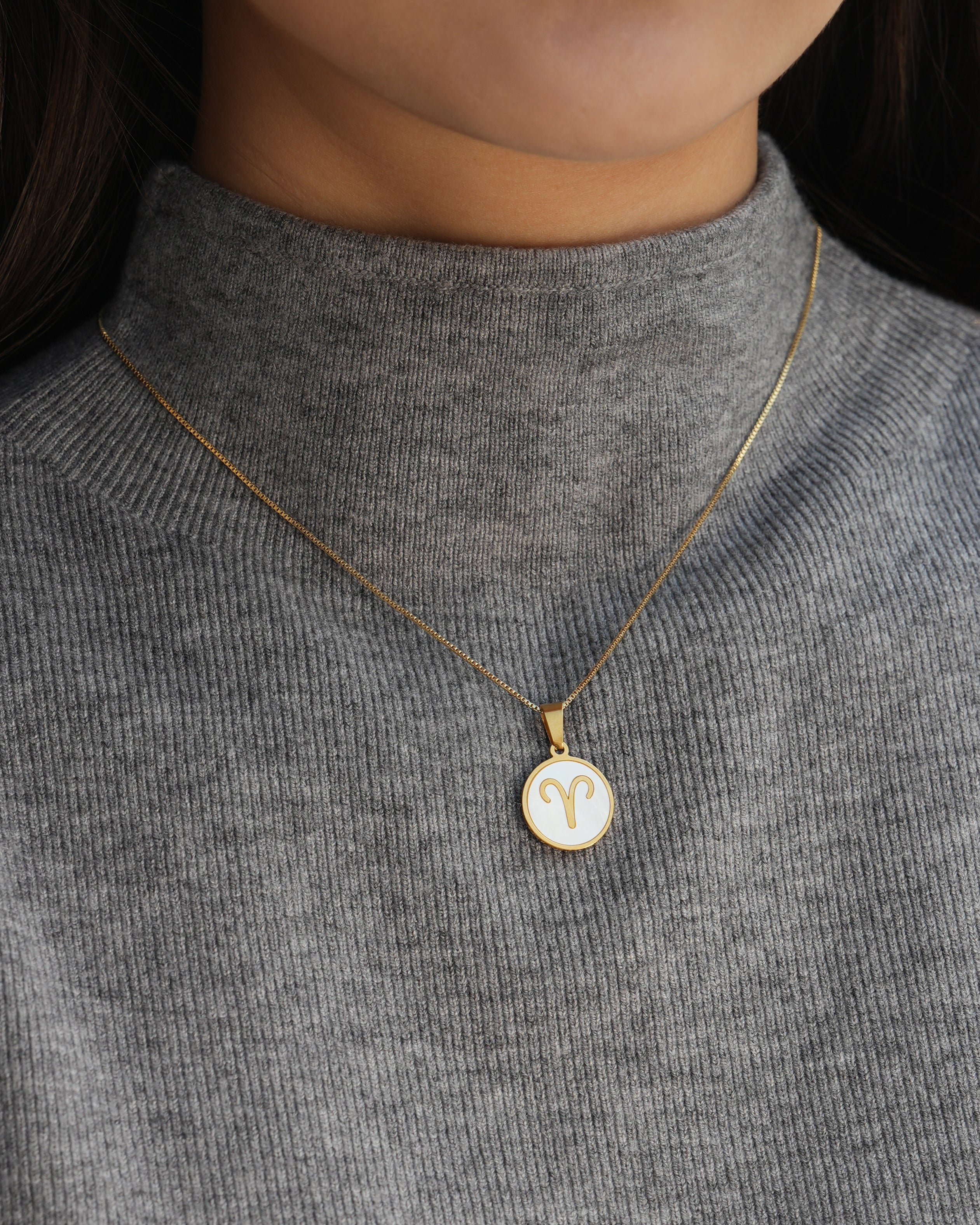 Aries Zodiac Mother of Pearl Charm
