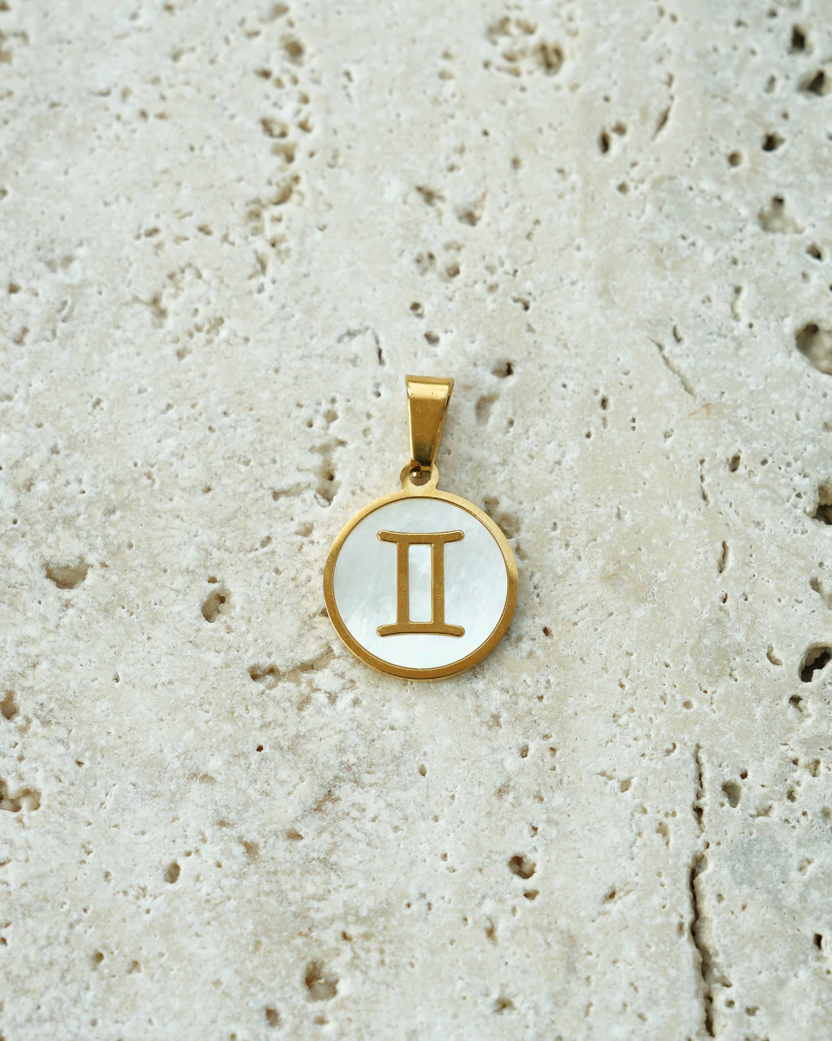 Gemini Zodiac Mother of Pearl Charm