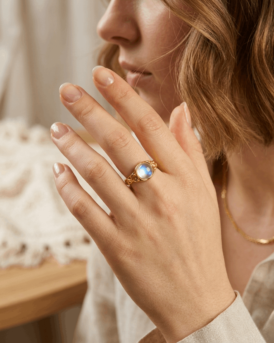 Moonstone Open Ring