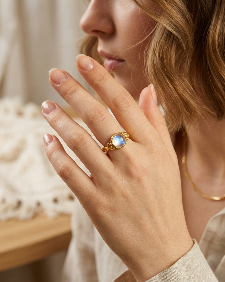 Moonstone Open Ring