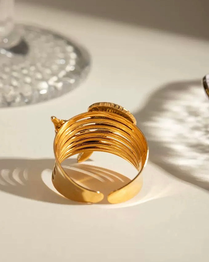 Seashell & Starfish Statement Ring
