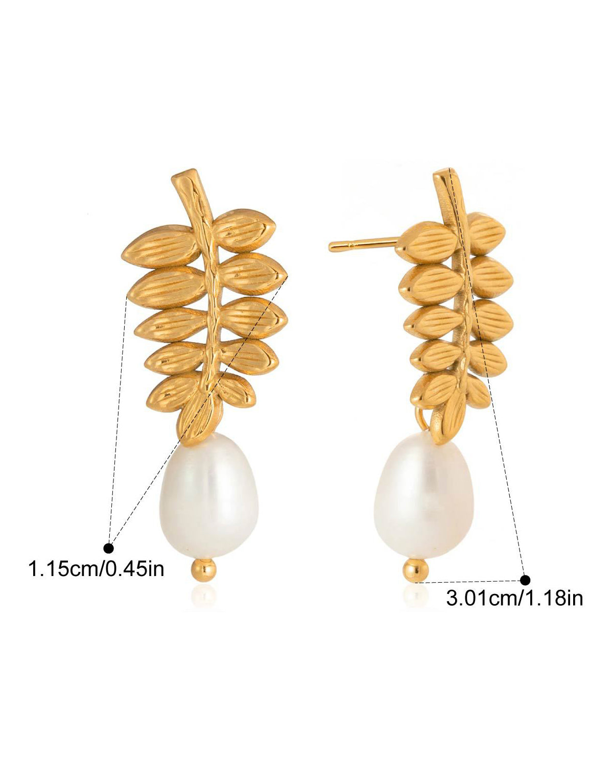 Wheat Ear Pearl Drop Earrings