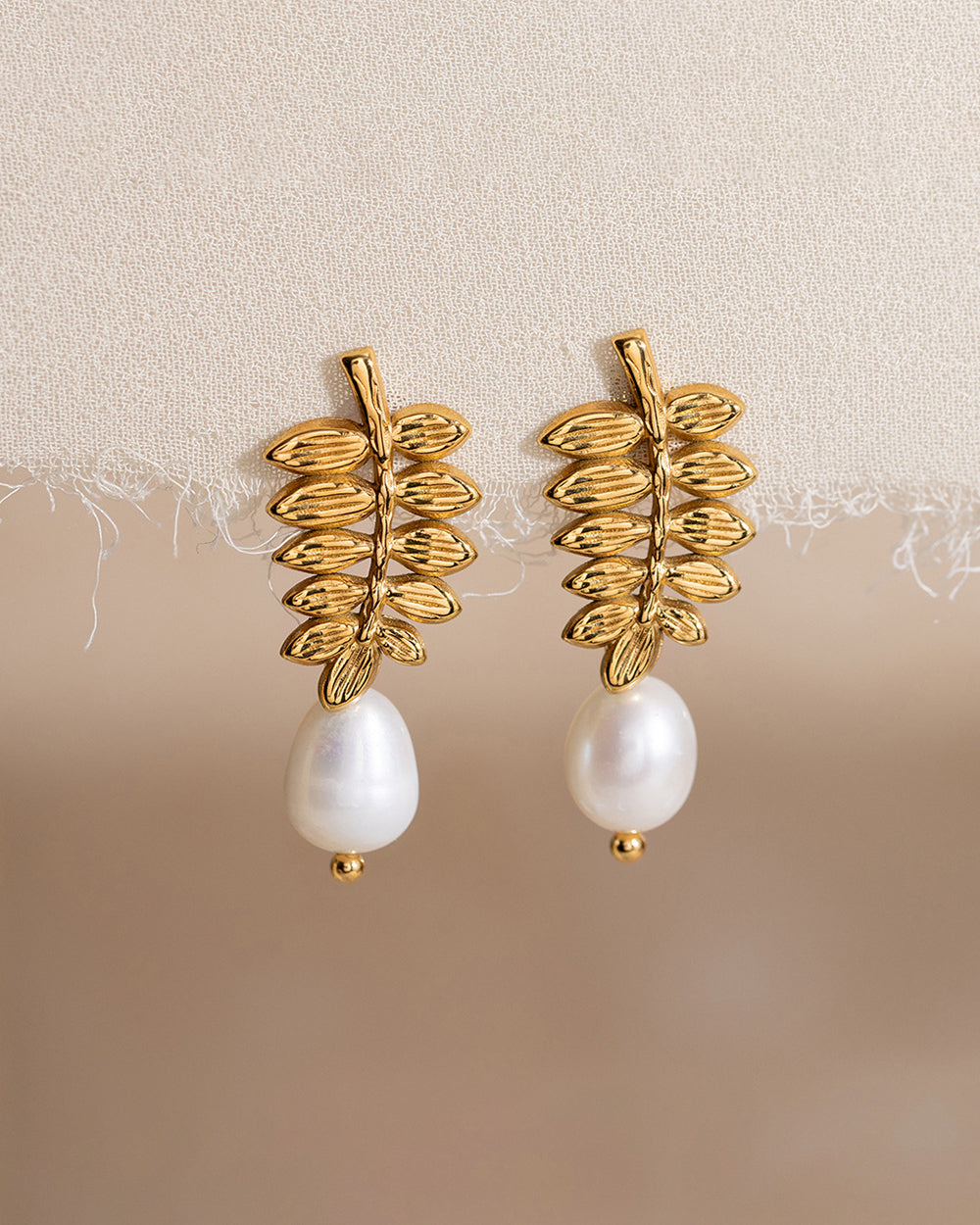 Wheat Ear Pearl Drop Earrings