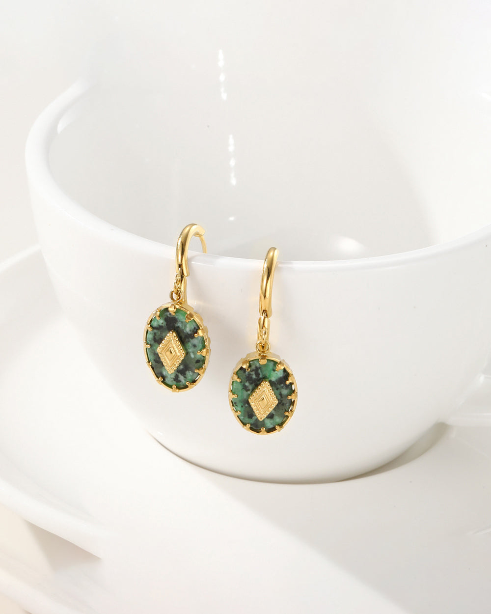 Turquoise Stone Drop Earrings