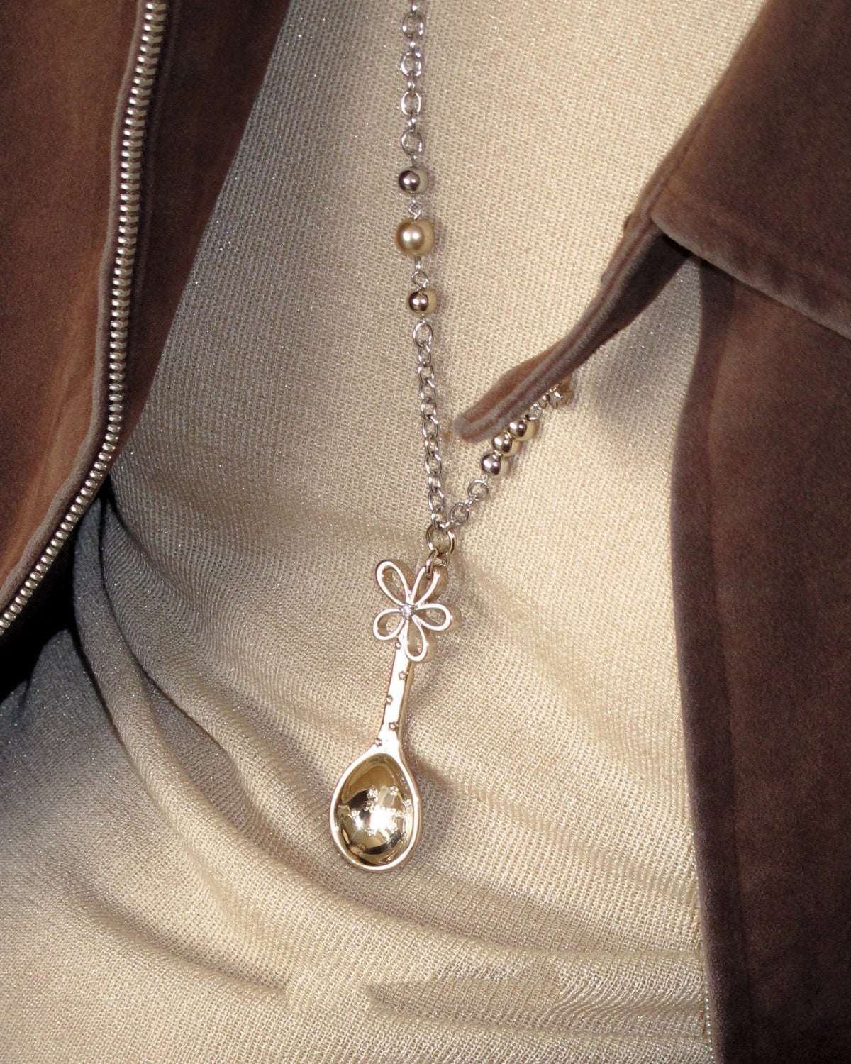 Teaspoon Beaded Chain Necklace