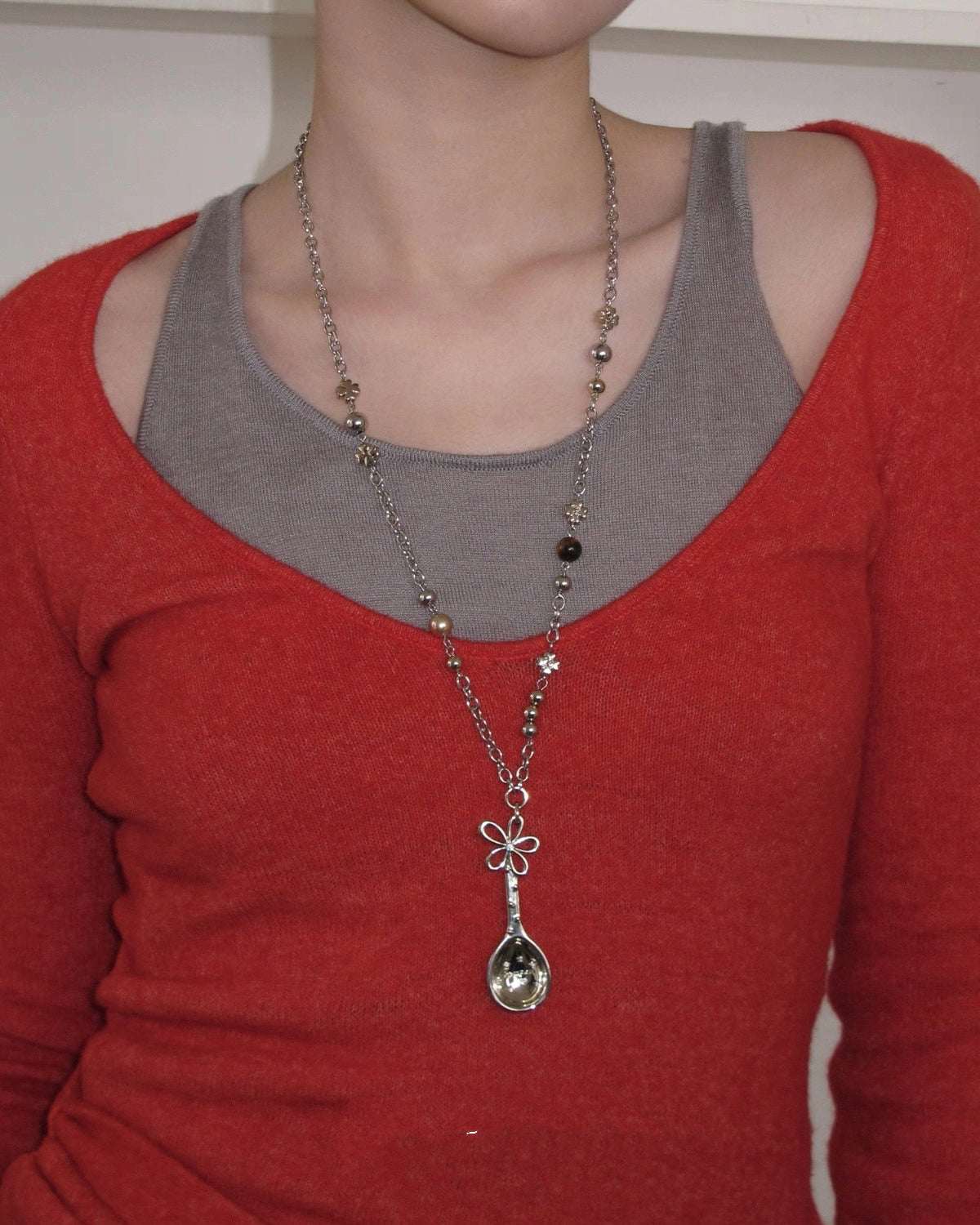 Teaspoon Beaded Chain Necklace