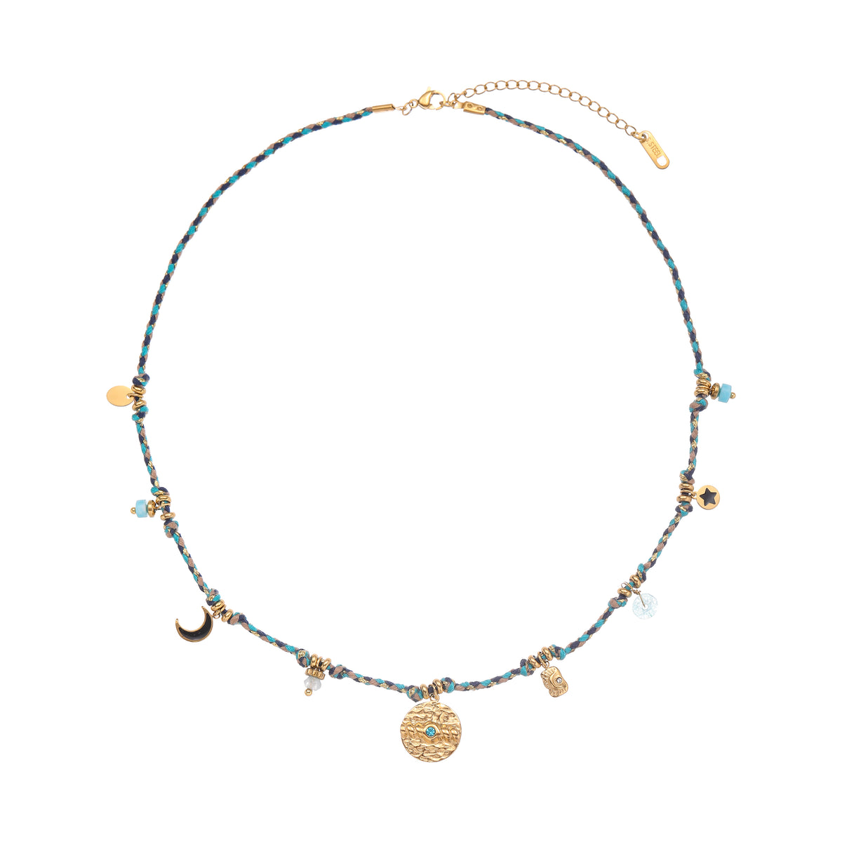 Hand-Woven Zircon Cord Necklace